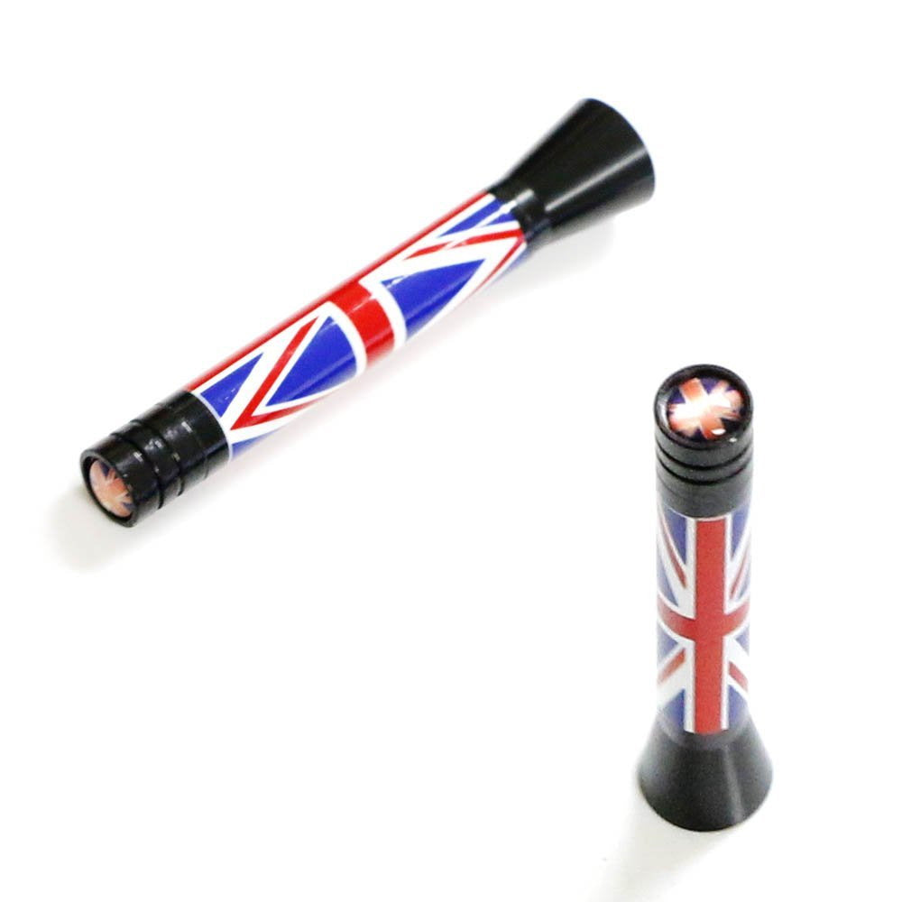 3 Red Union Jack UK British Flag Design Short Antenna for MINI Cooper - Stylish Car Accessory for British Enthusiasts & Mini Cooper Owners - Perfect for Car Shows, Road Trips & Patriotic Display