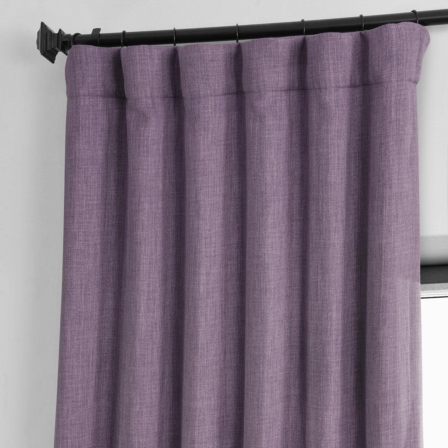 Iris Textured Faux Linen Blackout Curtains for Bedroom - Light Blocking Window Drapes for Home, Nursery & Office (Set of 2 Panels)