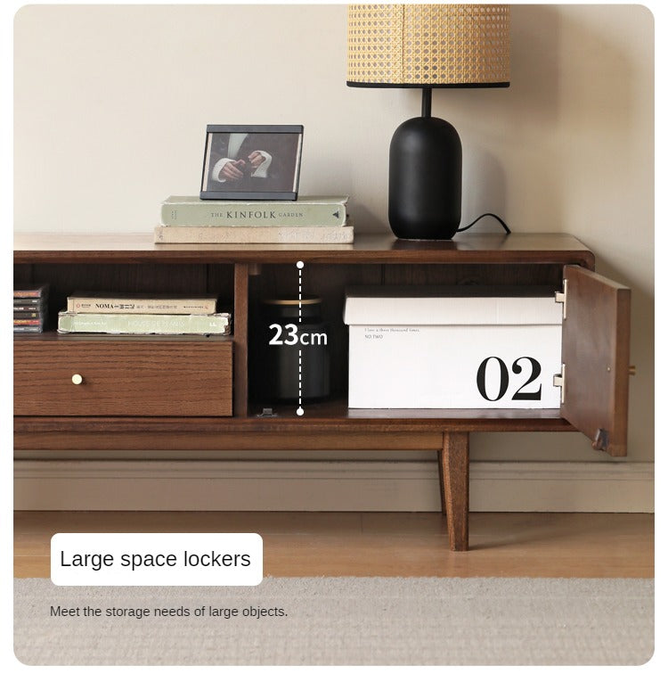 Stylish Oak Solid Wood Modern TV Stand - Nordic Design for Living Room & Entertainment Center | Perfect for 55-75 Inch TVs