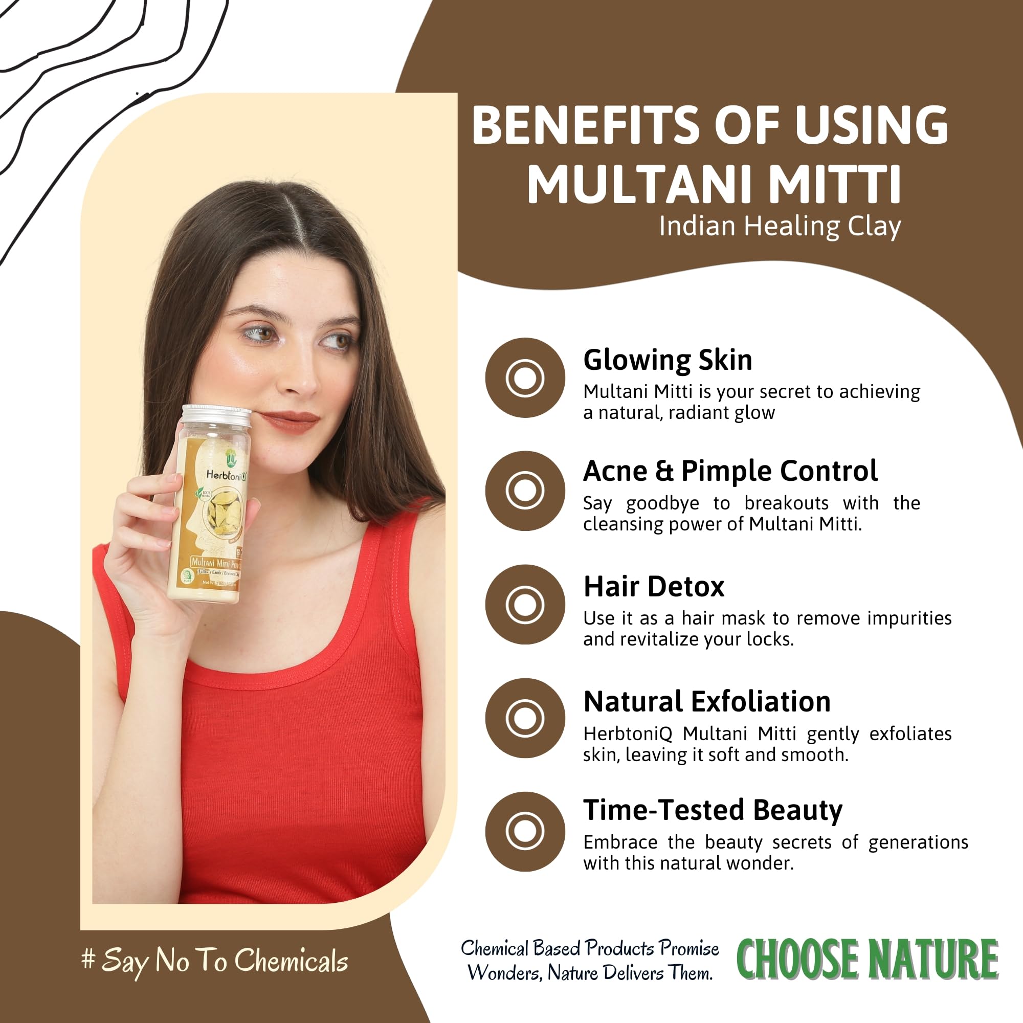 HerbtoniQ Potato Powder & Kaolin Clay Multani Mitti Face Pack | Natural Skin Brightening, Acne & Pimple Treatment | DIY Glowing Face Mask, Scrub, Body Pack | Pure & Chemical-Free | Unisex Skincare Set (550g) | Perfect for Daily Skincare Routine & Spa Treatments
