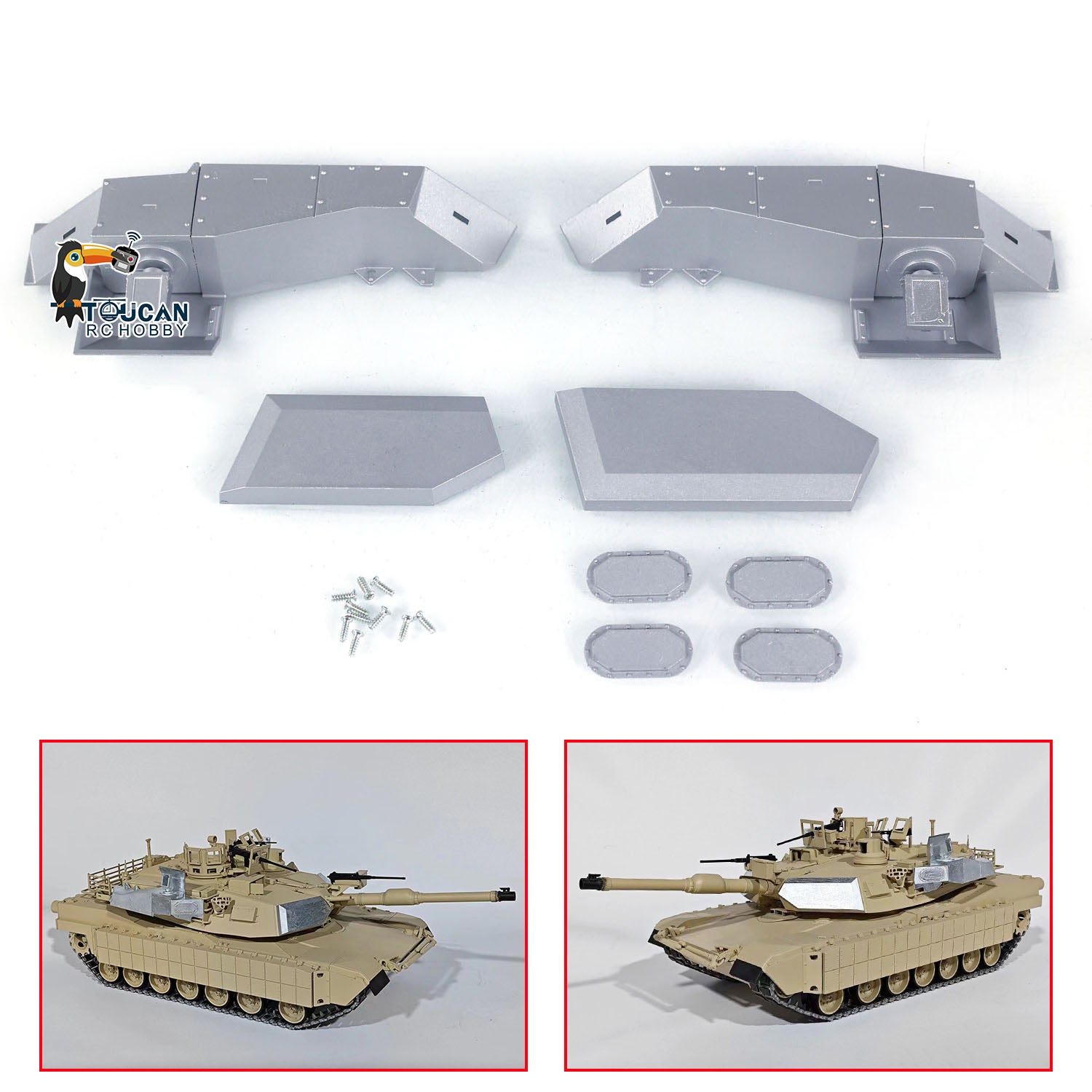 1/16 Heng Long RC Tank M1A2 Abrams 3918 Metal Decorative Parts - Painted Accessories for Radio Controlled Military Vehicle Models | Perfect for DIY Upgrades, Display Collections & Battle Reenactments