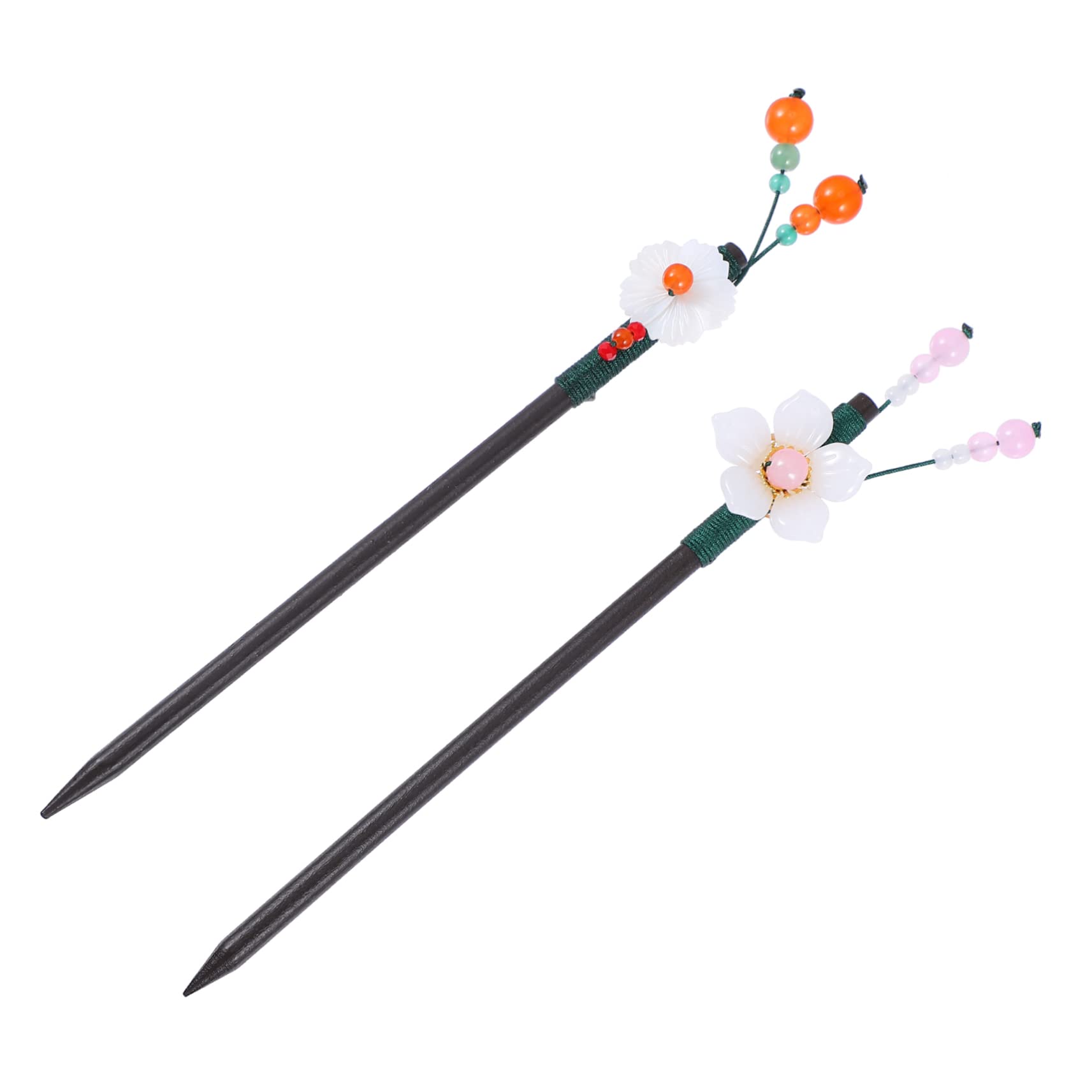 Lurrose 2pcs Vintage Hairpins for Women - Classic Hair Barrettes & Combs for Thick Hair, Bridal Hair Accessories, Jade Hair Sticks & Clasps - Perfect for Weddings, Japanese Hairstyles & Everyday Elegance