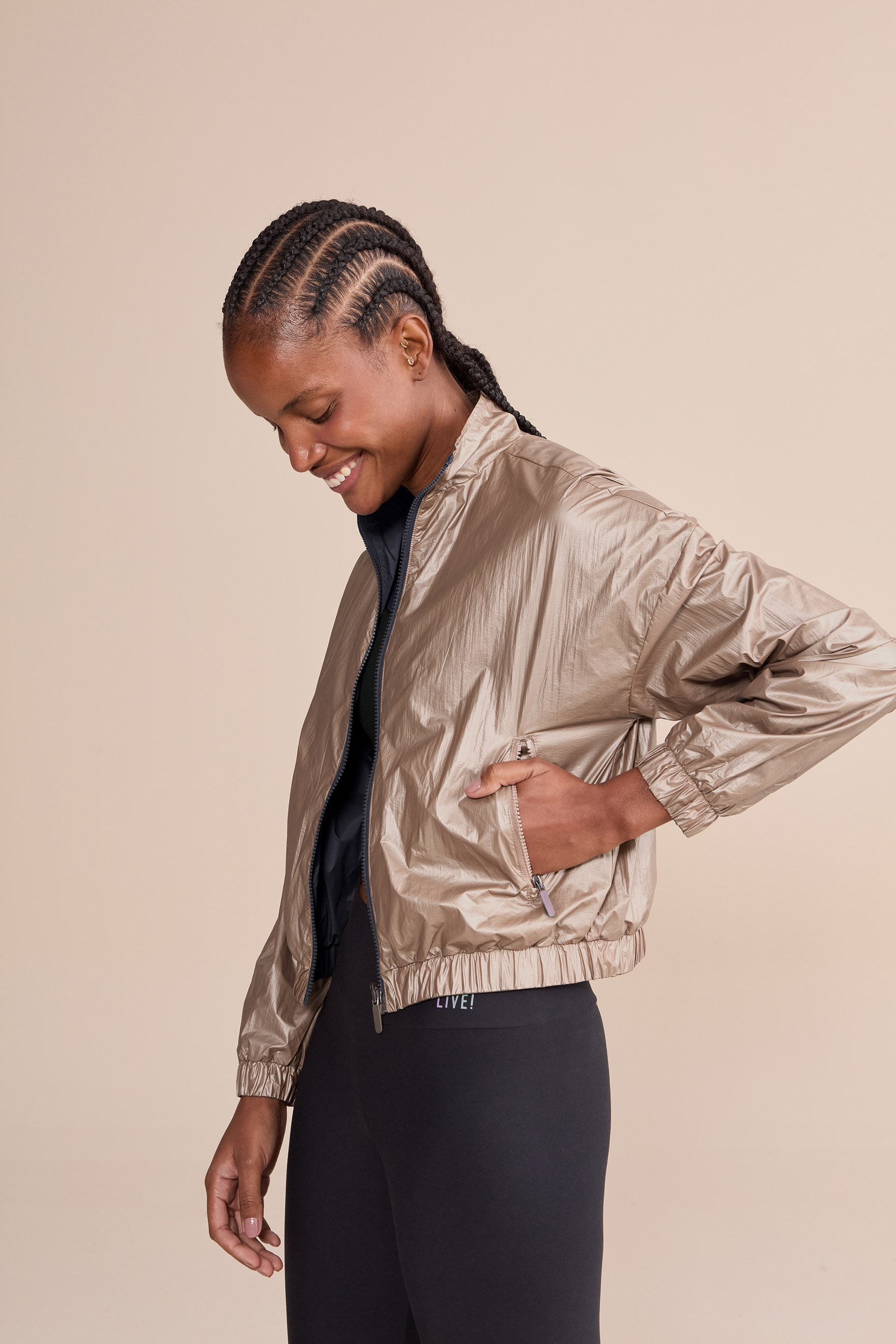Reversible Track Side Jacket for Men & Women - Lightweight Windbreaker with Zippered Pockets - Perfect for Running, Hiking & Outdoor Activities