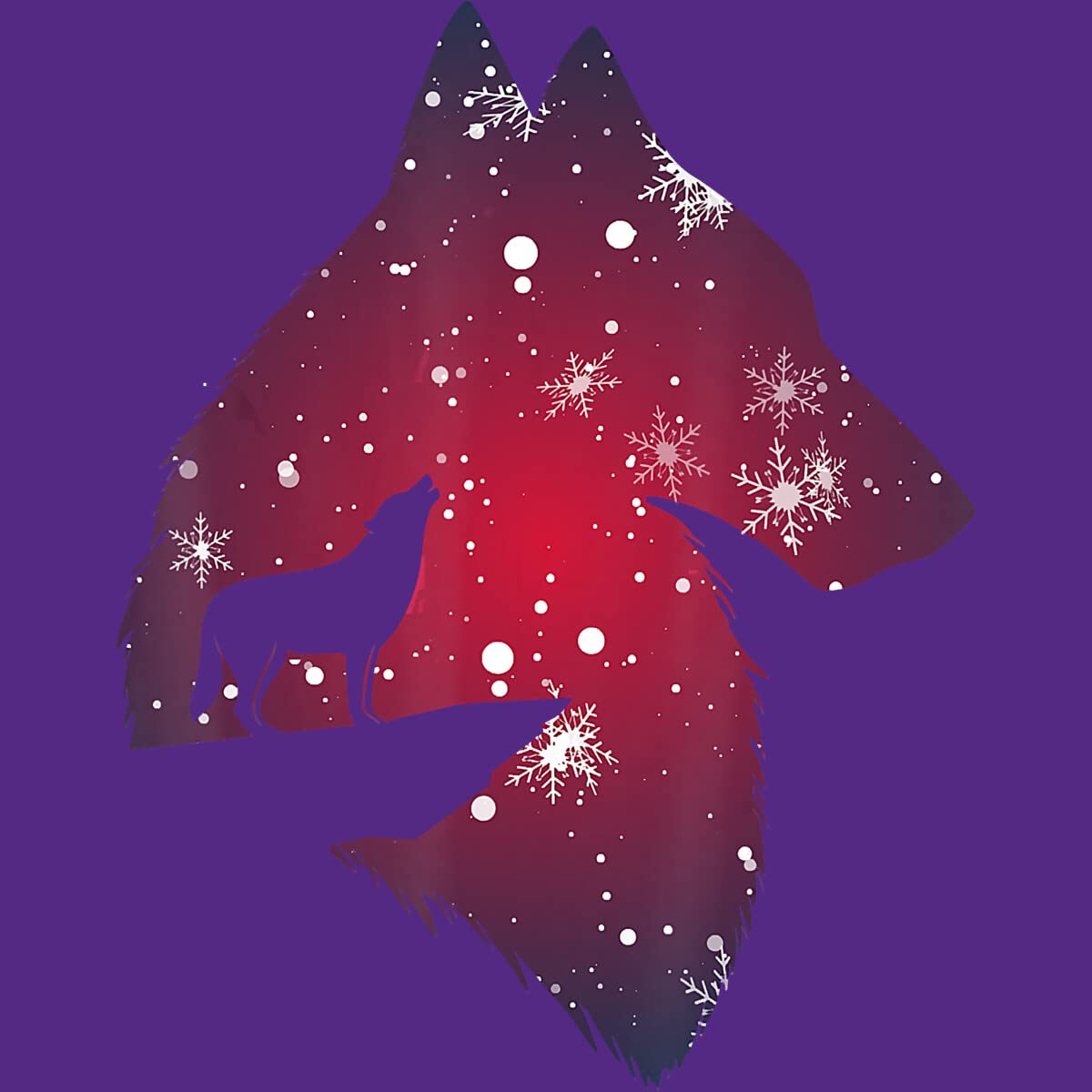 Funny Christmas Wolf with Snowfall Graphic T-Shirt for Women, Adults, Kids - Holiday Gift & Casual Wear by NekoShop - Perfect for Christmas Parties, Family Gatherings & Festive Outfits