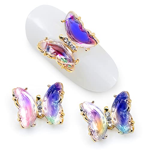 Kalevel 3D Butterfly Nail Charms - Spinning Rhinestone Nail Art Decorations for Personalized Manicures | Perfect for DIY Nail Art, Salon Designs, and Special Occasion Nail Decor