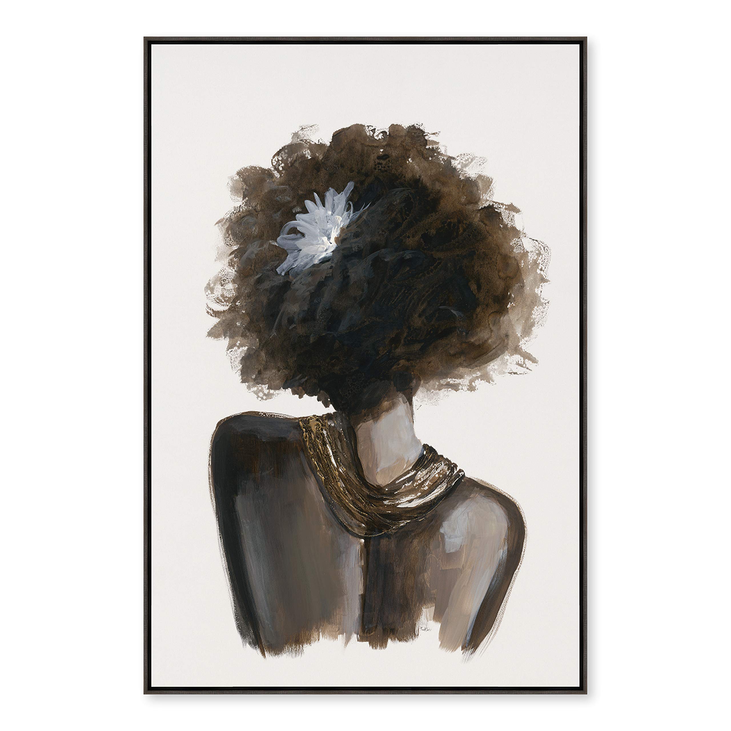 Handcrafted Ebony Wood Framed Canvas Wall Art - 24.875x36.875 Inches - Ready to Hang Home Decor for Living Room, Bedroom & Office - Classic Glamorous Wooden Picture Frame Print