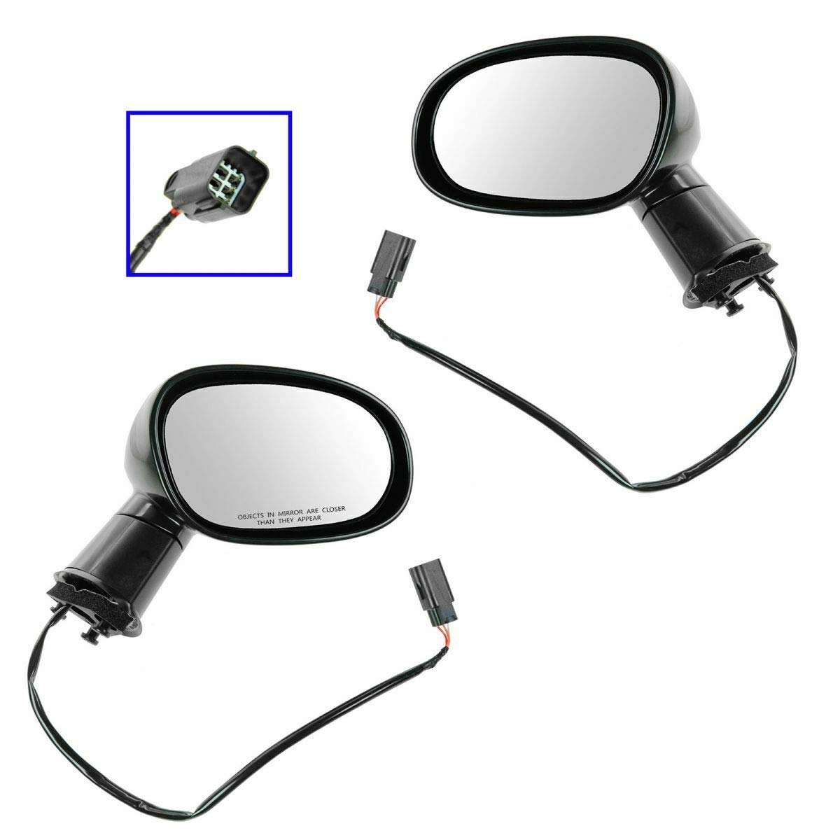 Folding Power Mirror Left Driver Right Passenger Pair for 2008-2013 Dodge Challenger - Replacement Side View Mirrors with Adjustable Glass for Enhanced Safety & Visibility