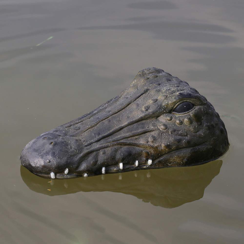 Zenggp Floating Crocodile Head Turtle Garden Ornament - Realistic Pool Pond Animal Sculpture Figurine for Outdoor Decor, G+Crocodile Design, Perfect for Water Features and Landscape Enhancement