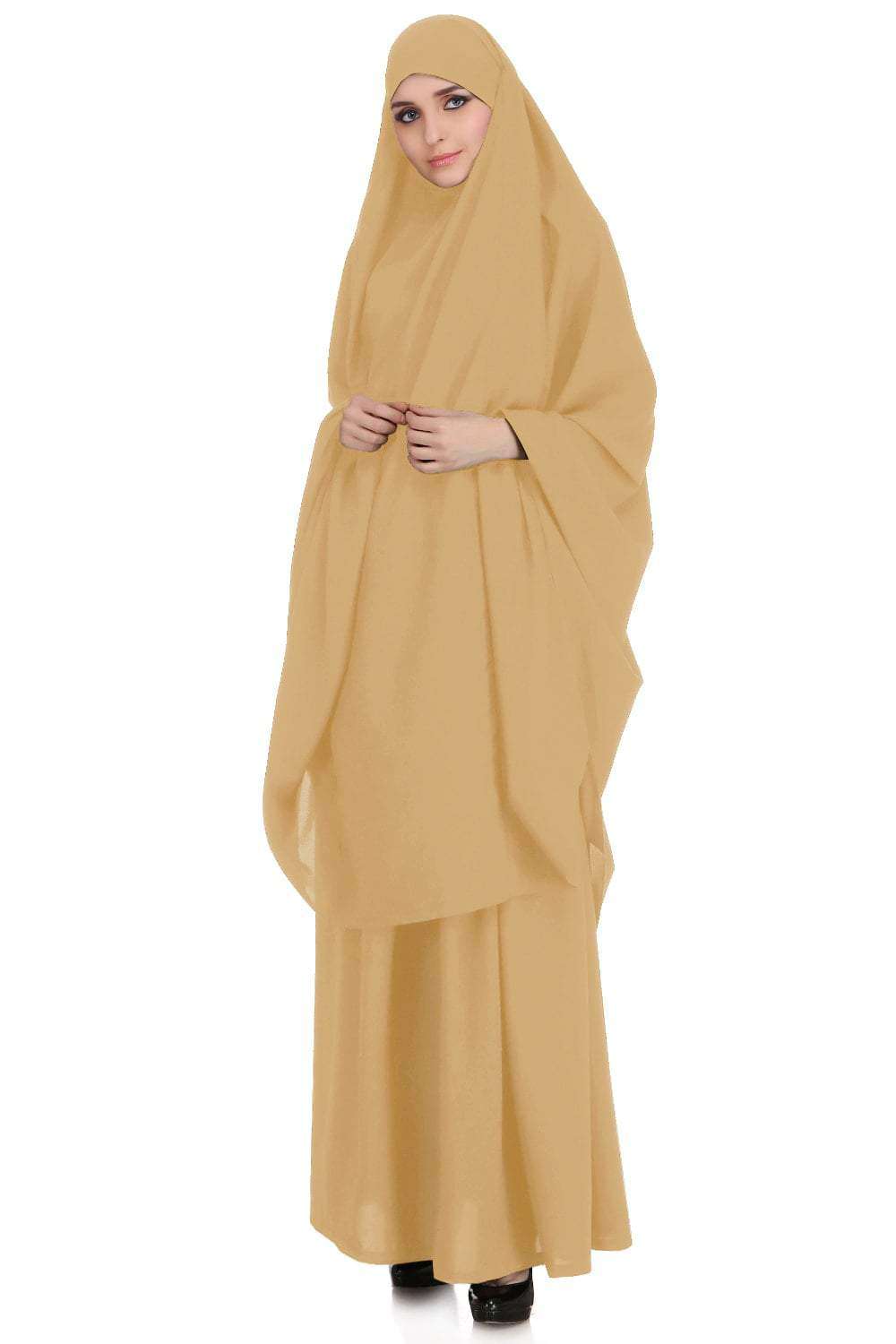 Free Size Jilbab/Khimar & Skirt Set - Breathable Nida Fabric for Muslim Women - Perfect for Prayer, Daily Wear & Special Occasions