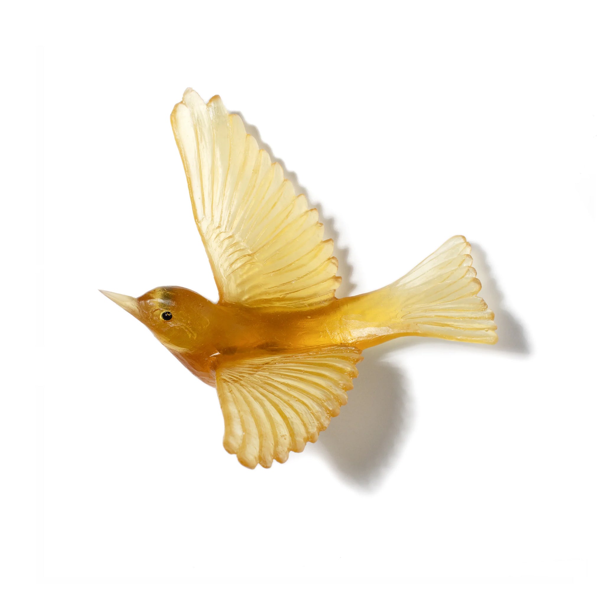 Handmade Glass Tauhou Silvereye Wall Sculpture - Unique Bird Art Decor by Luke Jacomb Studio | Perfect for Home, Office & Gift Giving