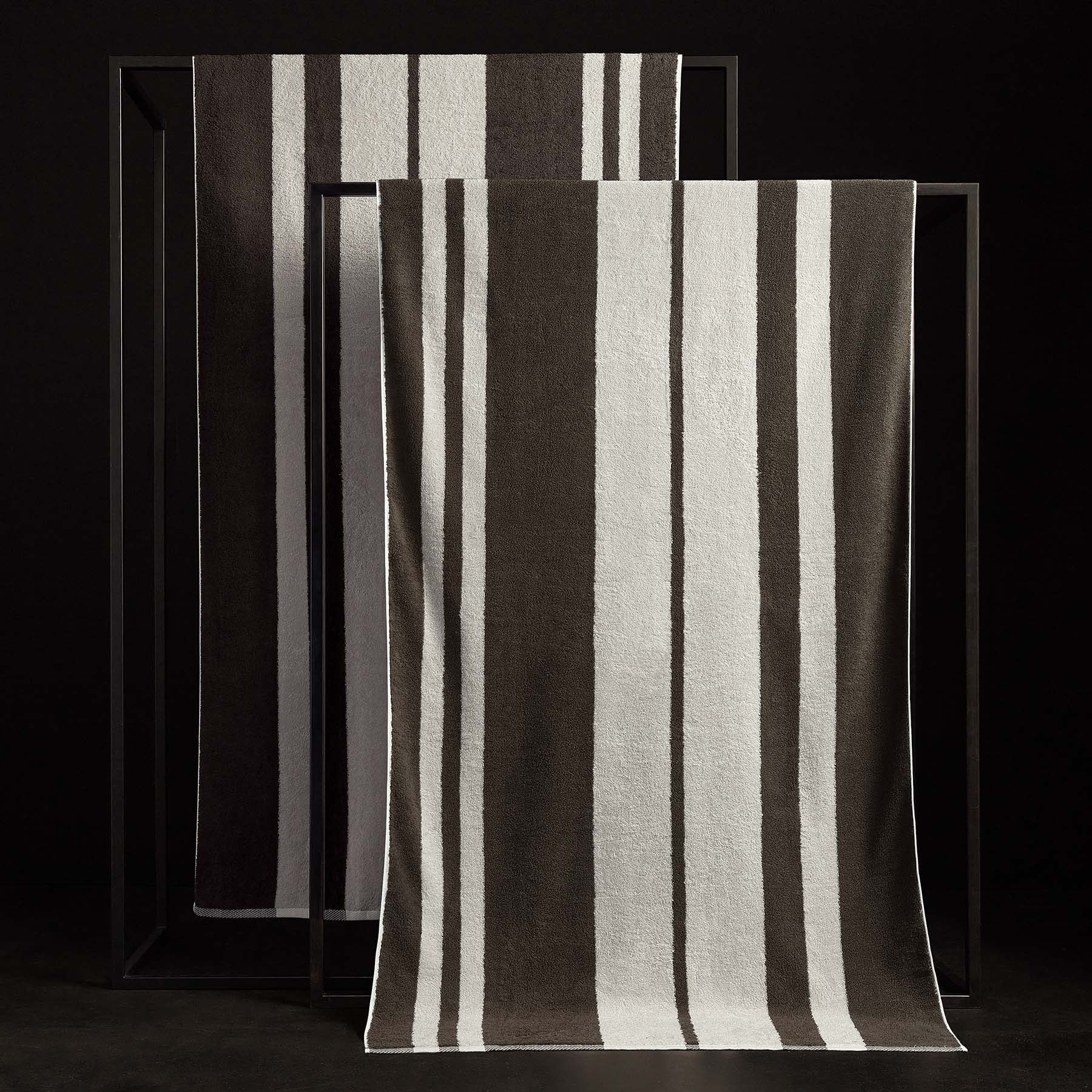 Premium Wide Stripe Beach Towel - Soft & Absorbent Safari/Pearl Grey - Perfect for Pool, Beach, Yoga & Outdoor Activities
