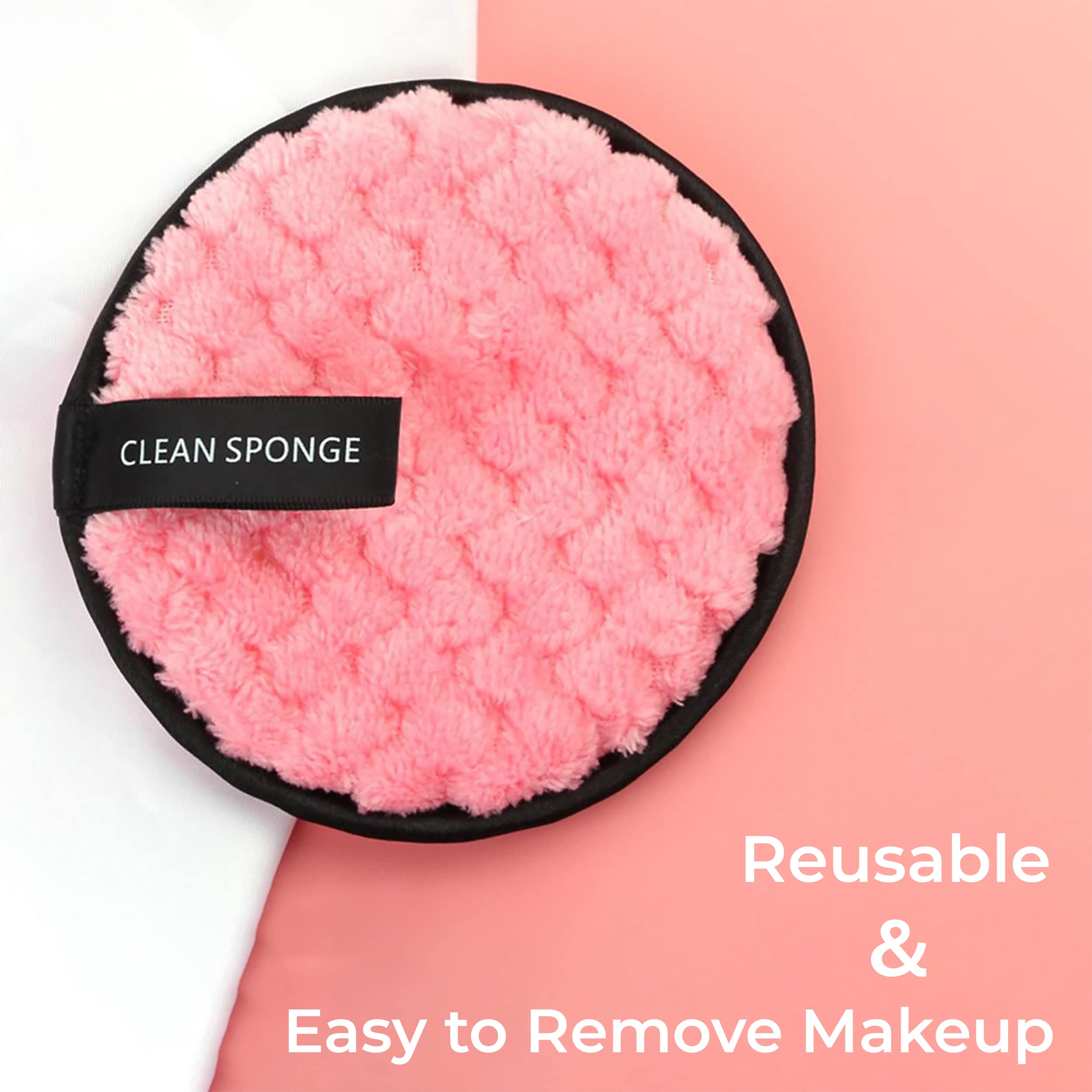 MeeTo 2 Reusable Round Makeup Remover Pads + 2 Powder Puff & 2 Cotton Puffs - Soft Triangle Makeup Sponges for Wet/Dry Use - Eco-Friendly Face Makeup Applicators (6-Pack, Random Colors) - Perfect for Daily Makeup Removal & Flawless Foundation Application