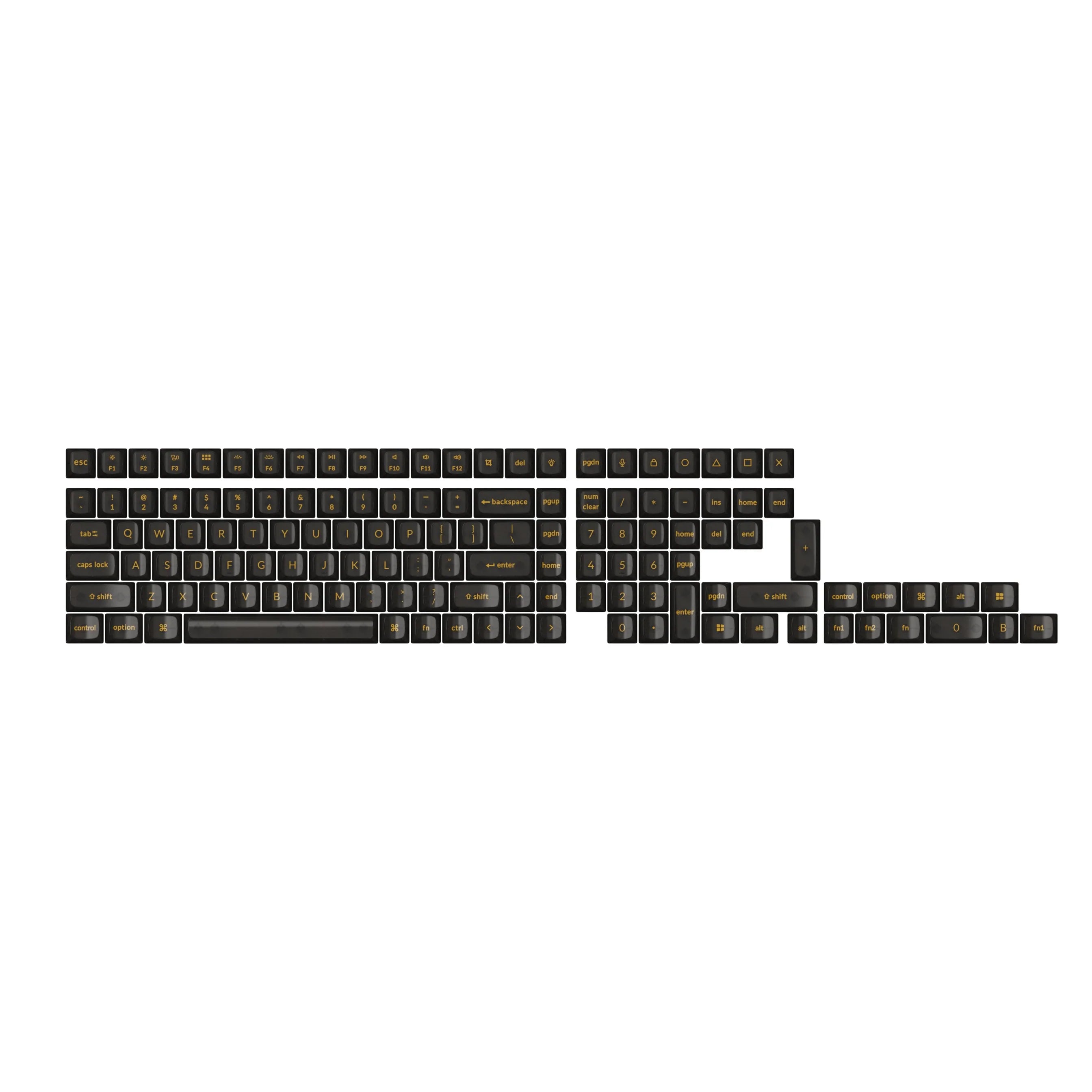 Black Transparent OSA Full Set Keycap Set - Premium PBT Keycaps for Mechanical Keyboards - Perfect for Gaming, Typing & Custom Builds