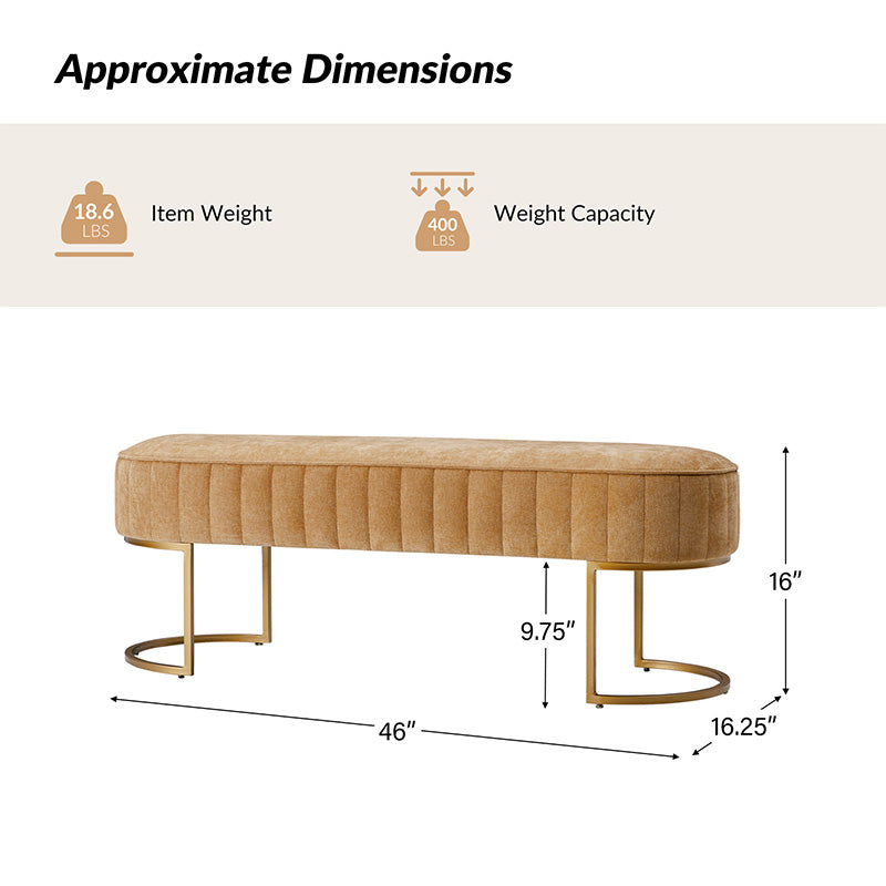 Damian Entryway Bench with Storage & Sturdy Metal Base - Modern Hallway Shoe Bench for Entryway, Living Room & Bedroom - Perfect for Organizing Shoes, Hats & Bags