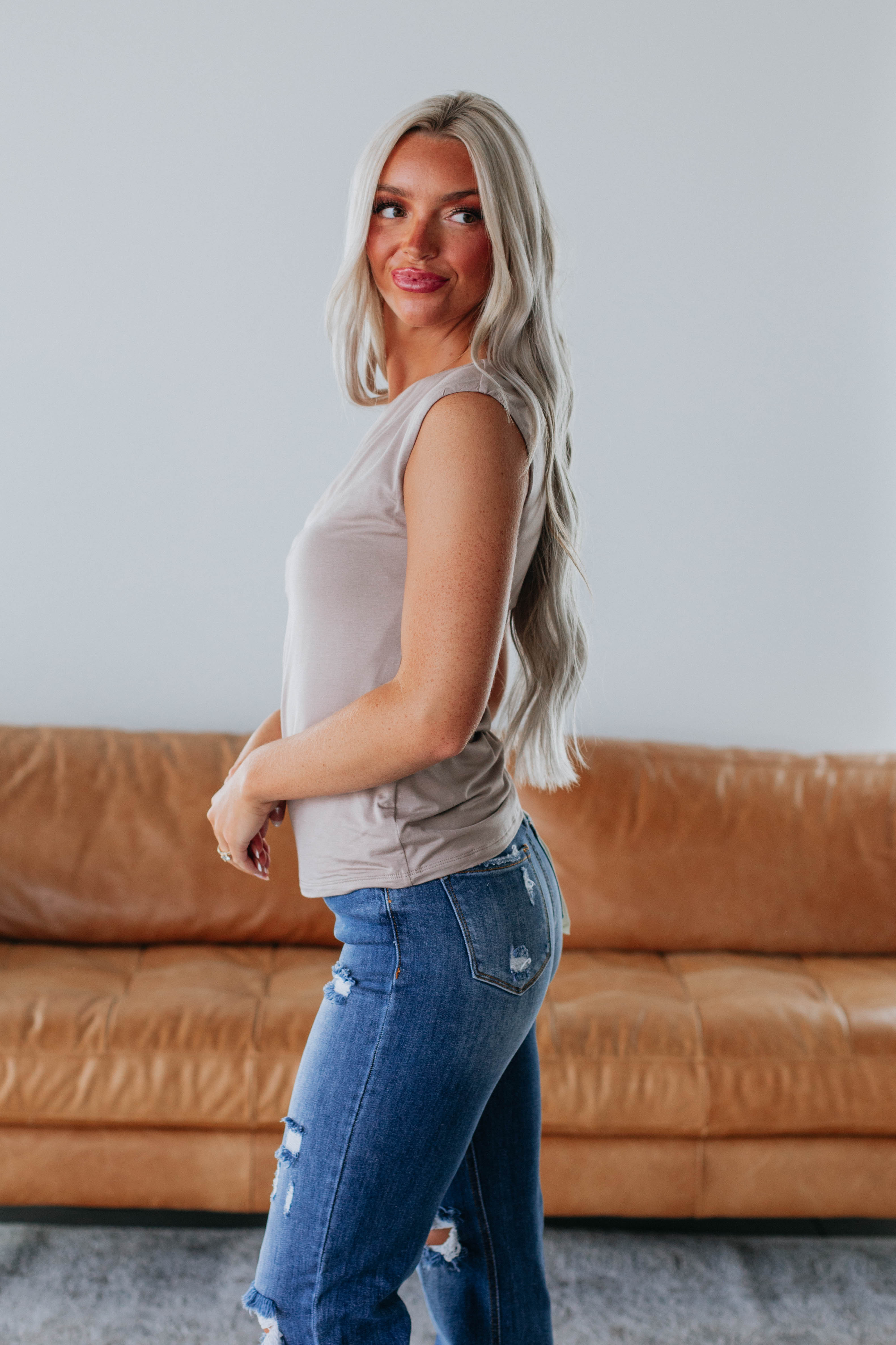 Going Out Top Latte - Stylish Women's Casual Blouse for Coffee Dates & Social Events