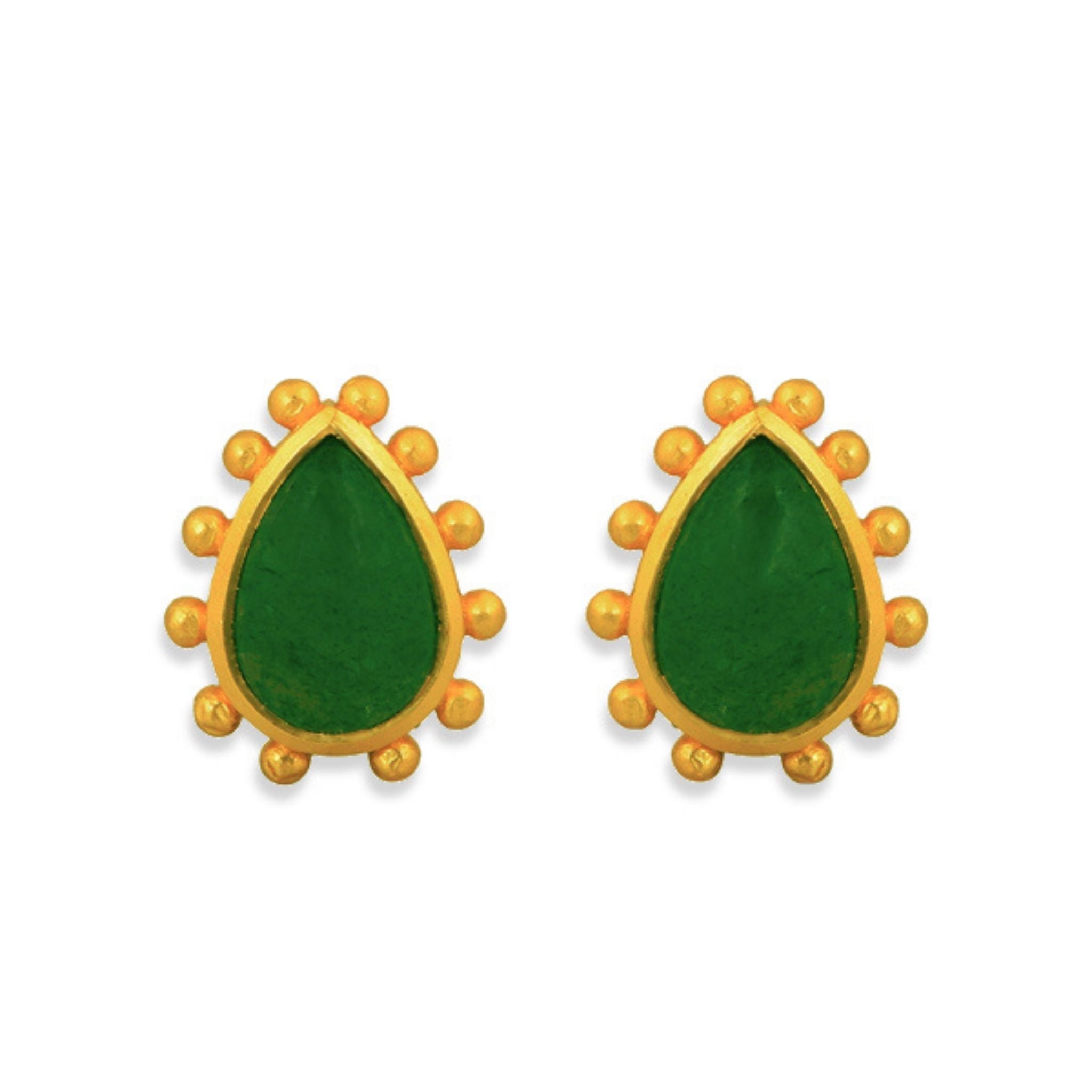 Green Strawberry Quartz Starburst Stud Earrings | Dainty & Elegant Jewelry for Women | Perfect for Everyday Wear, Parties & Gifts