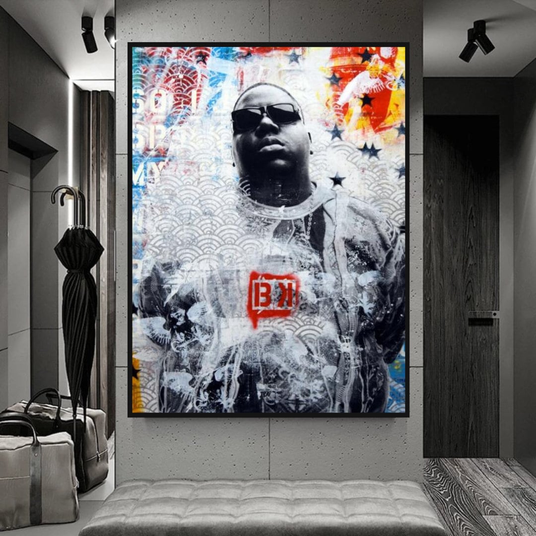 Biggie Smalls Canvas Wall Art - Official Rapper Merchandise Poster - Perfect for Hip Hop Fans, Music Room Decor & Urban Home Wall Art