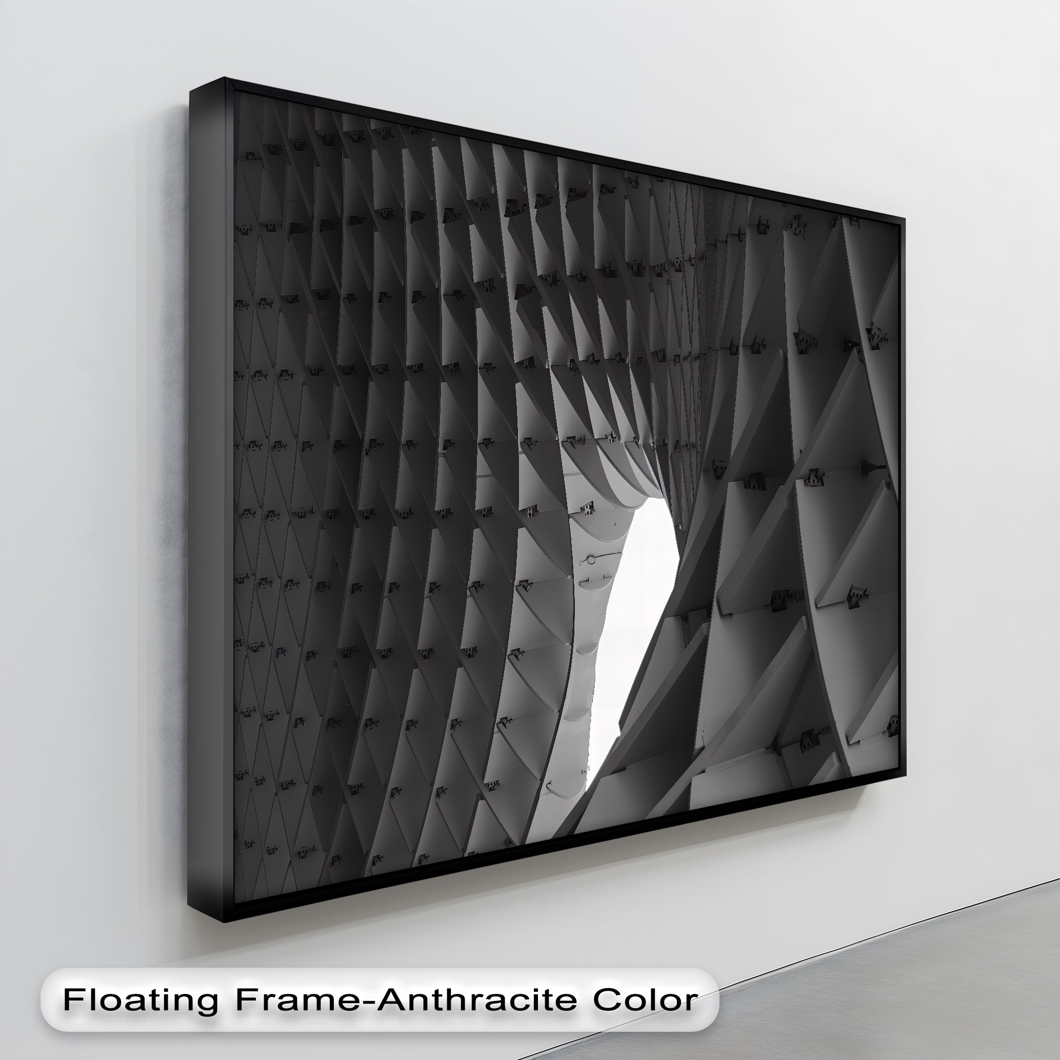 Abstract Structural Canvas Wall Art - Modern Geometric Home Decor for Living Room, Bedroom & Office | Framed Architectural Design Print