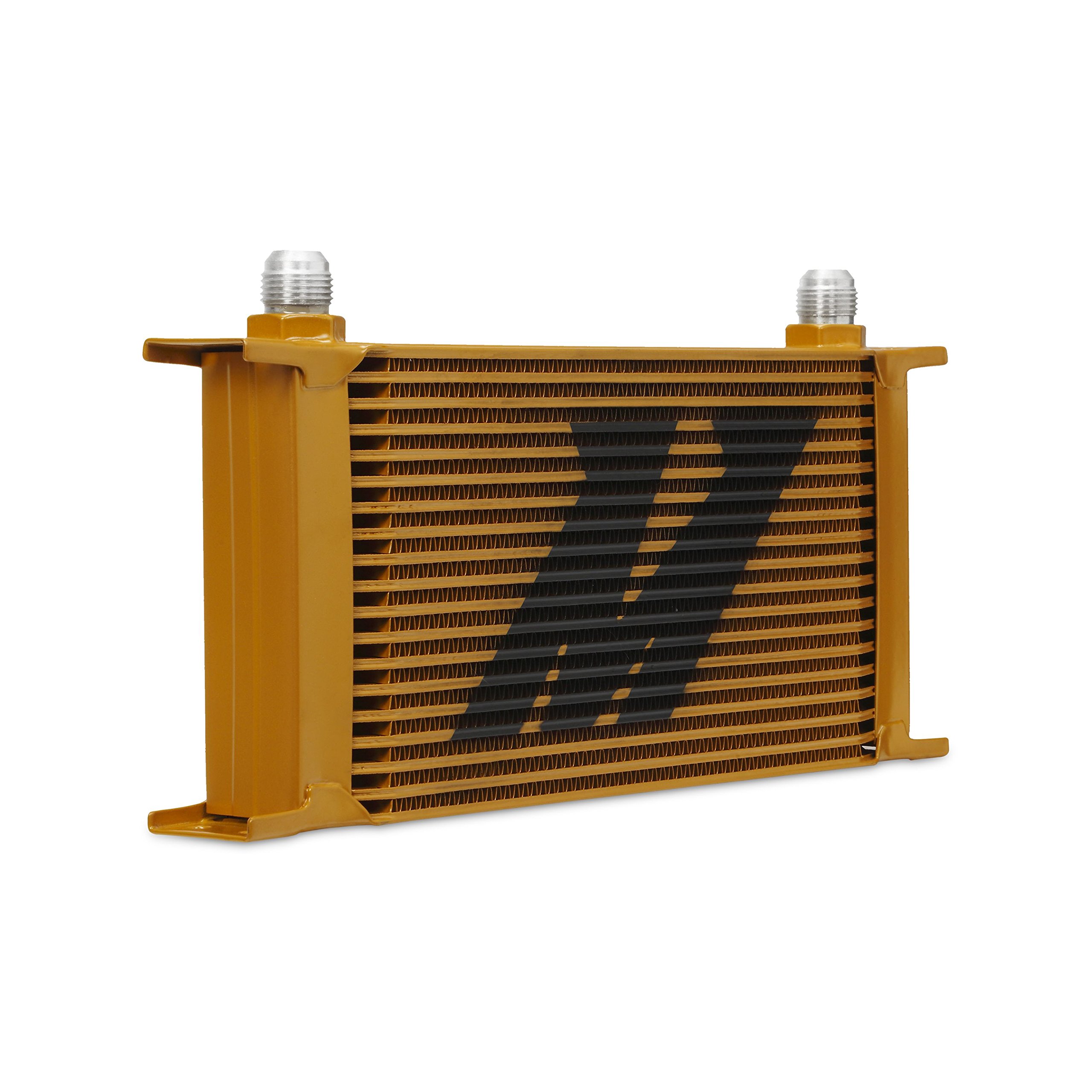 Mishimoto Universal 19-Row Oil Cooler Heat Exchanger - High Performance Gold Aluminum Cooler for Cars, Trucks & Racing Vehicles | Perfect for Engine Cooling & Performance Upgrades