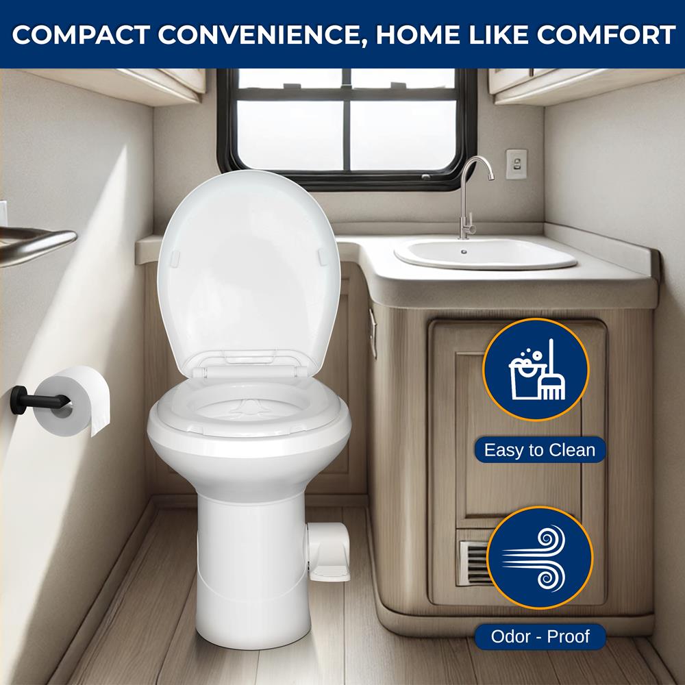Portable Gravity Flush Camping Toilet - Lightweight & Odor-Free for RV, Boat & Outdoor Adventures | Perfect for Camping, Hiking & Emergency Preparedness