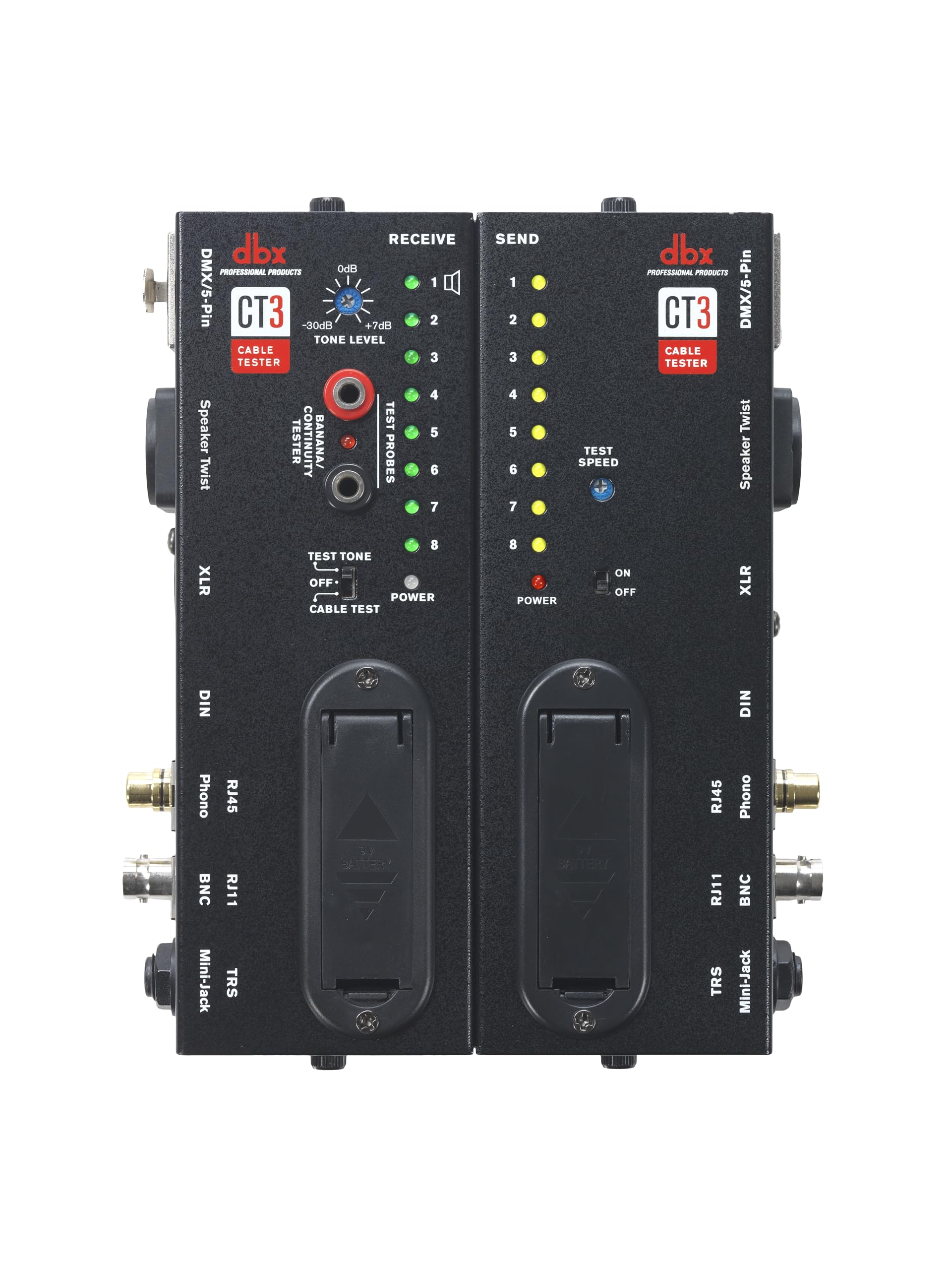 dbx CT-3 Advanced Cable Tester - Professional Network & Audio Cable Testing Tool (Black) | Perfect for Studio, Live Sound & IT Installations