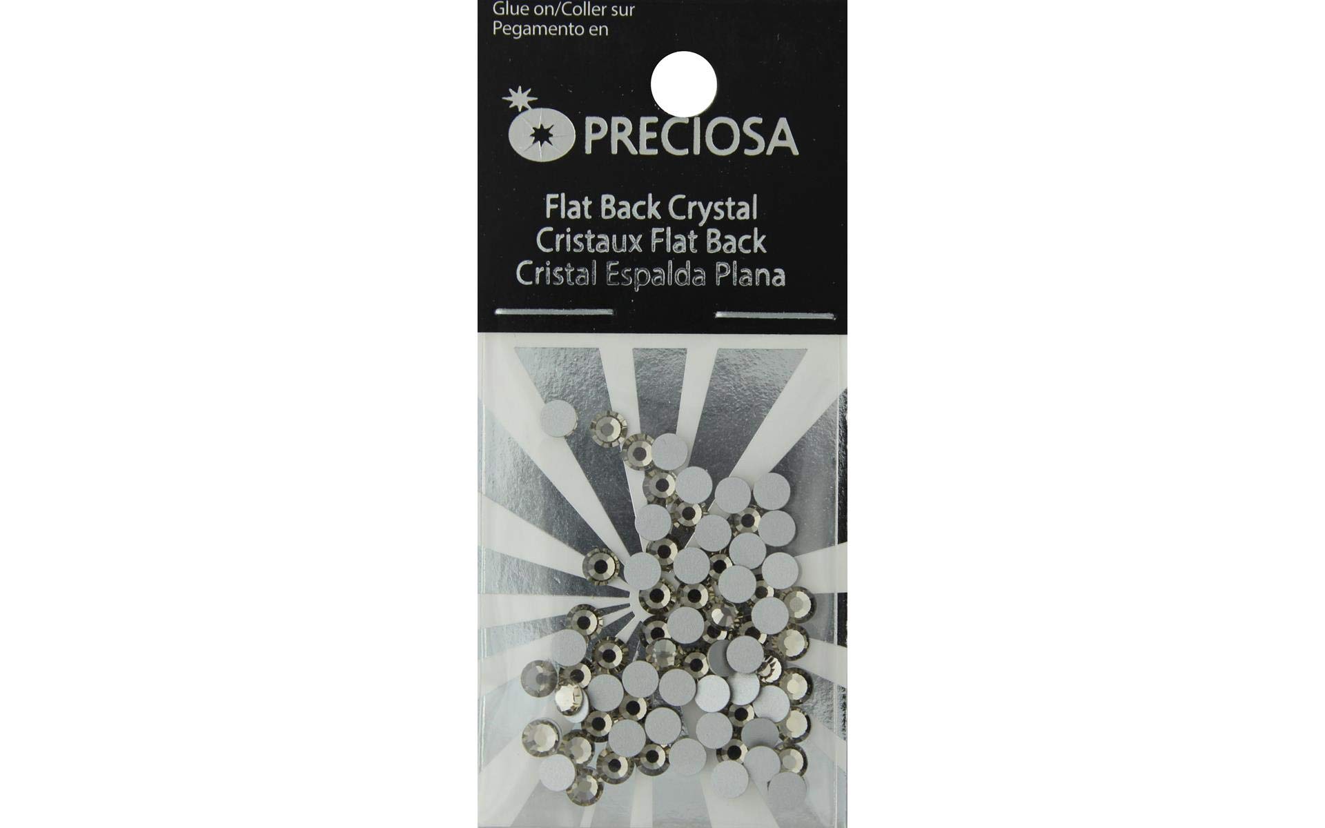 Preciosa Flat Back Crystals - Black Diamond (72pcs) for Jewelry Making