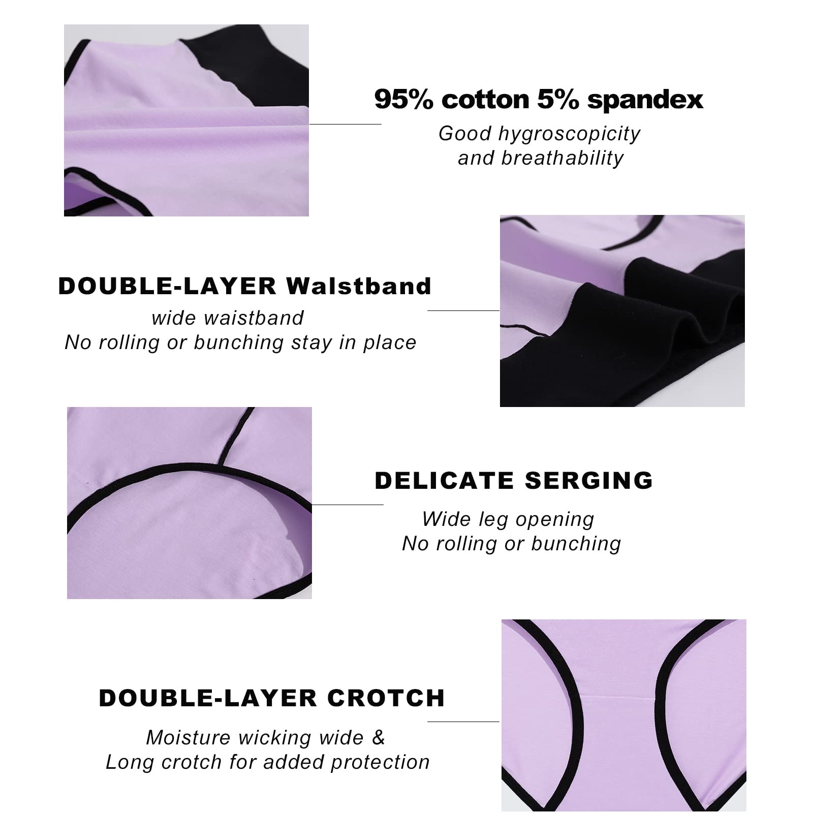 High Waisted Cotton Briefs for Women - Soft, Full Coverage Stretch Underwear - Breathable Panties in Regular & Plus Sizes - Perfect for Everyday Comfort & Lounge Wear