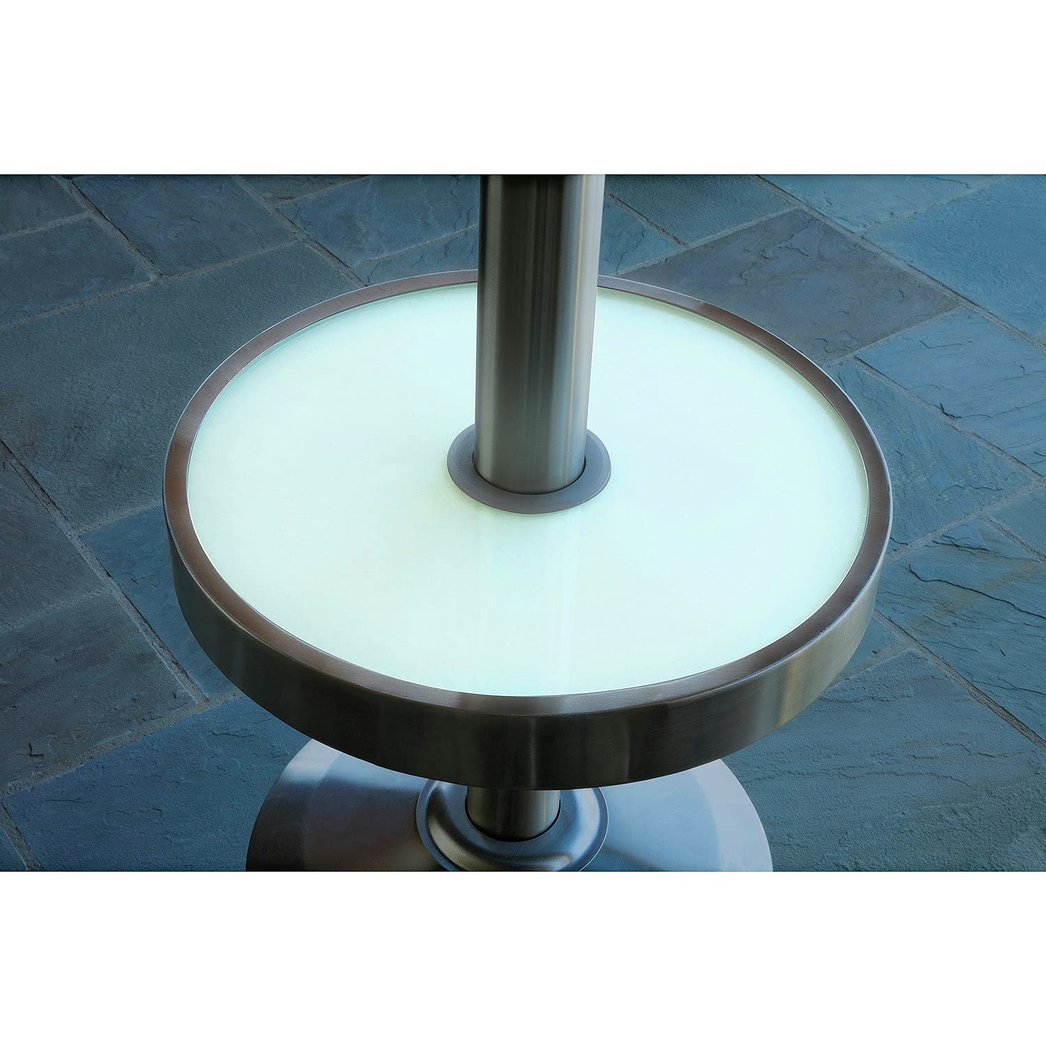 Members Mark 47,000 BTU Stainless Steel Propane Patio Heater with LED Table & Wheels - Outdoor Heating for Backyard, Deck, and Garden Parties