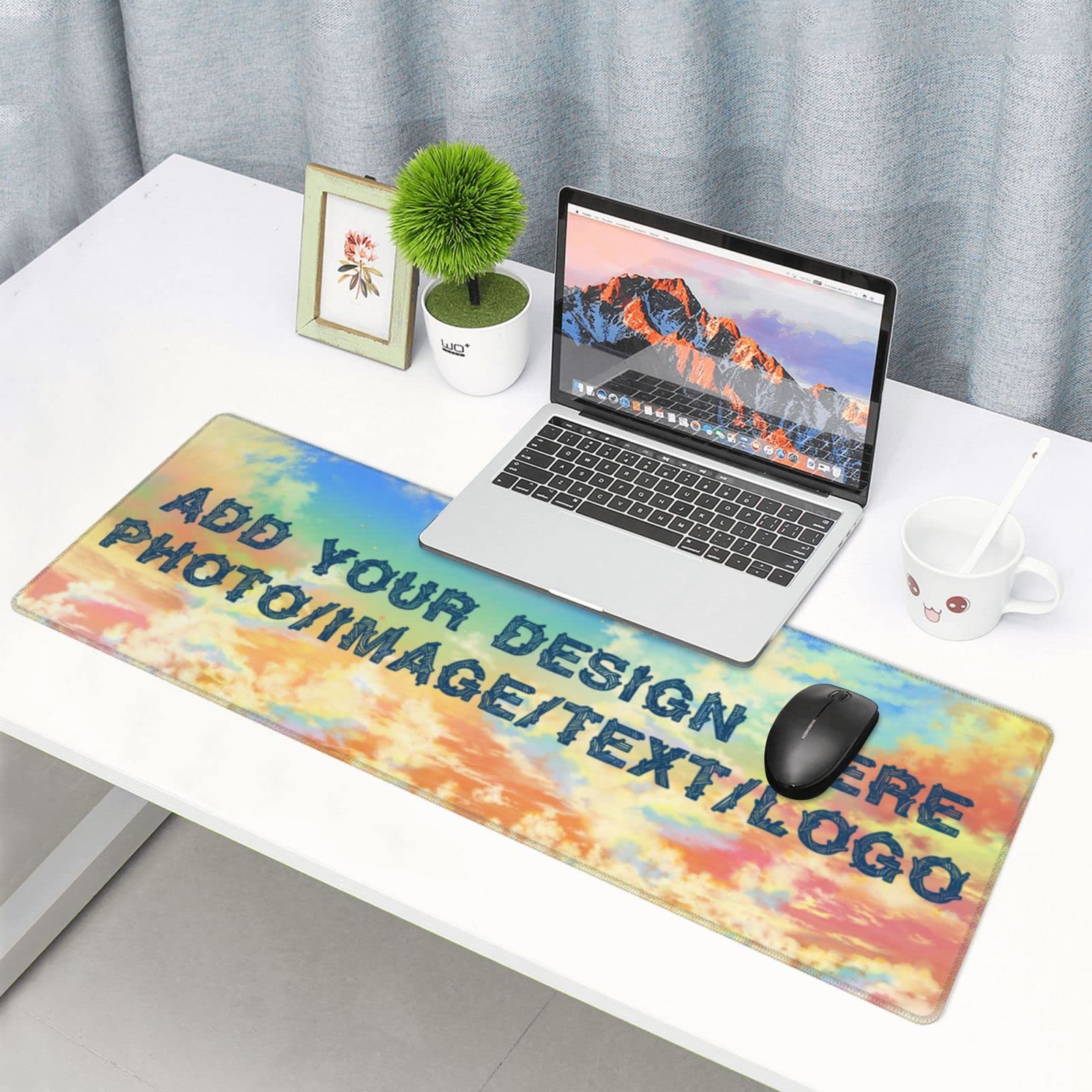 Custom Mouse Pad with Photo/Text/Logo - Personalized Large Gaming Mouse Pad & Desk Mat for Office, Home & Gaming Setup