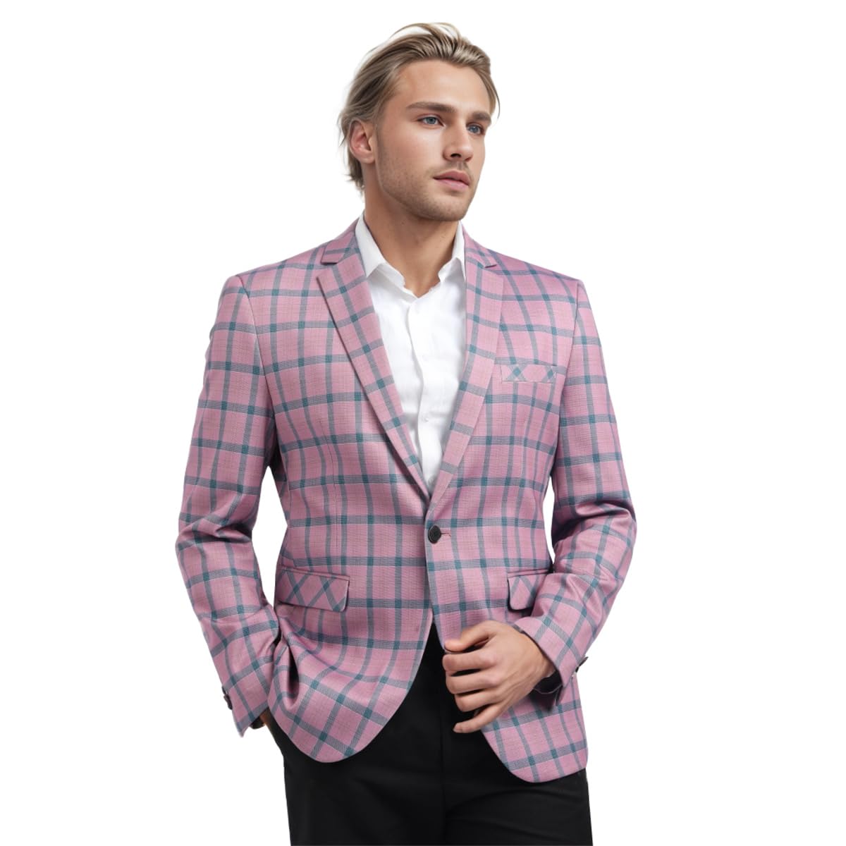 Men's Lightweight Casual Blazer Jacket - Single Button Sport Coat Plaid Suit for Business & Office Wear | Perfect for Weddings, Parties & Formal Events