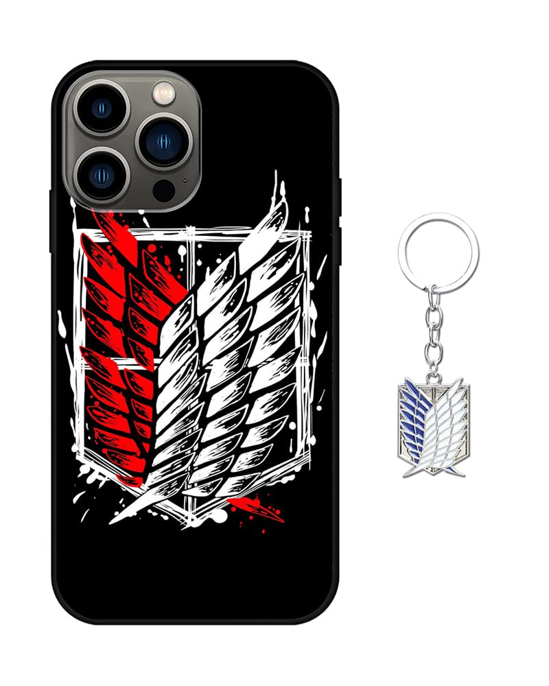 Japanese Anime iPhone 13 Pro Max Case with Keychain - Classic Characters Design, 6.7 Inch Soft Silicone Shockproof Cover for Boys & Girls | Perfect for Anime Fans, Daily Protection & Gift Giving