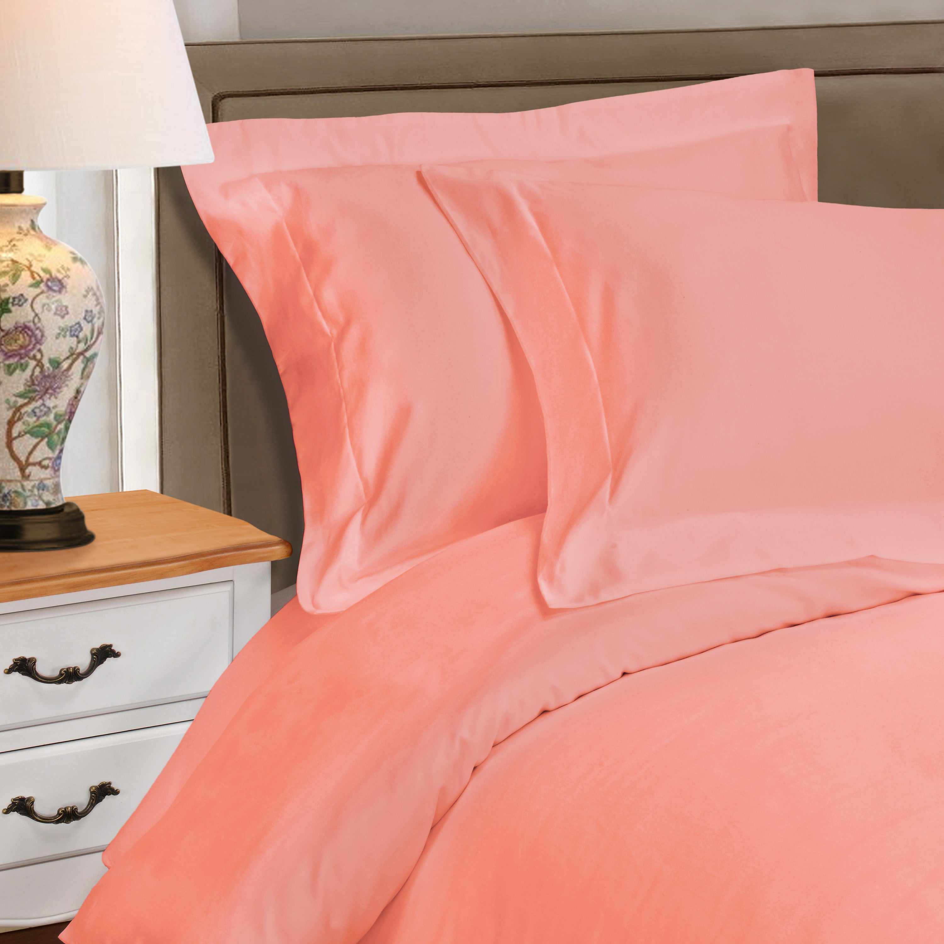 1000 Thread Count Egyptian Cotton Solid Duvet Cover Set - Luxury Bedding for Master Bedroom & Guest Room - Soft Breathable Duvet Cover for All Seasons