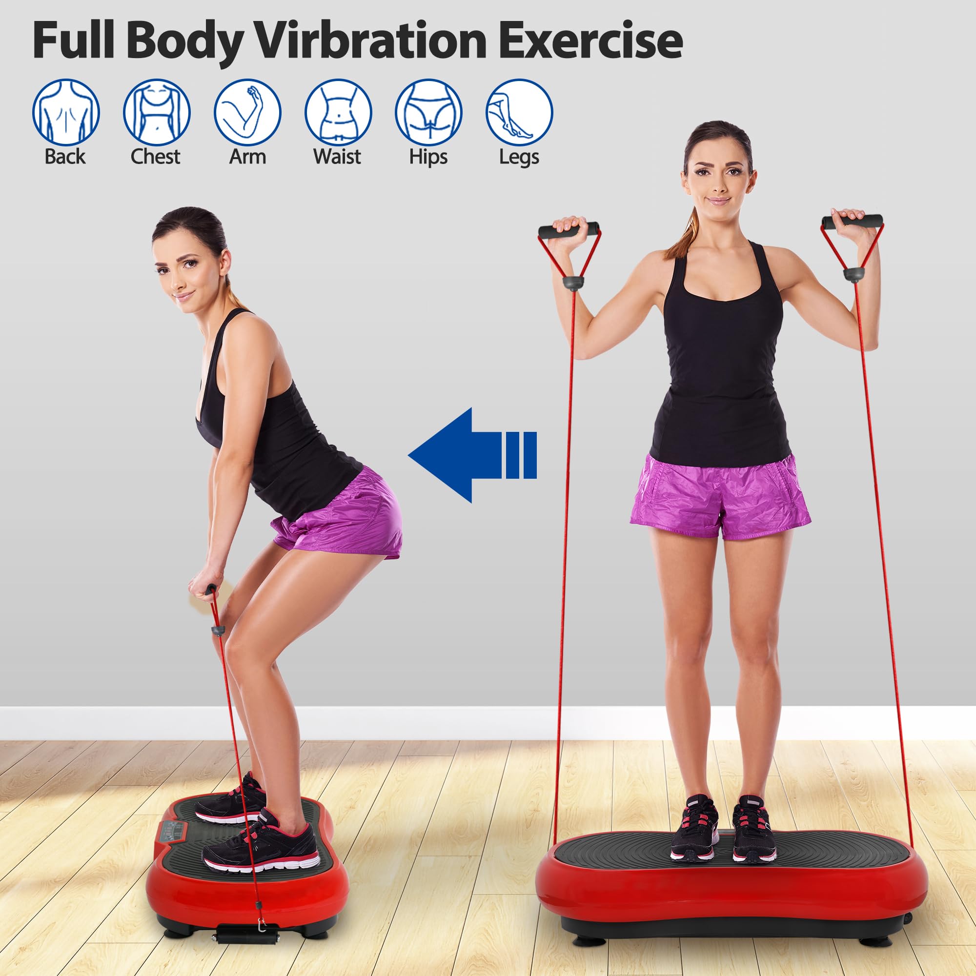 ZENY Vibration Plate Exercise Machine - Full Body Workout Platform for Weight Loss, Muscle Toning & Home Fitness | Portable Vibration Trainer for Home Gym, Wellness & Recovery