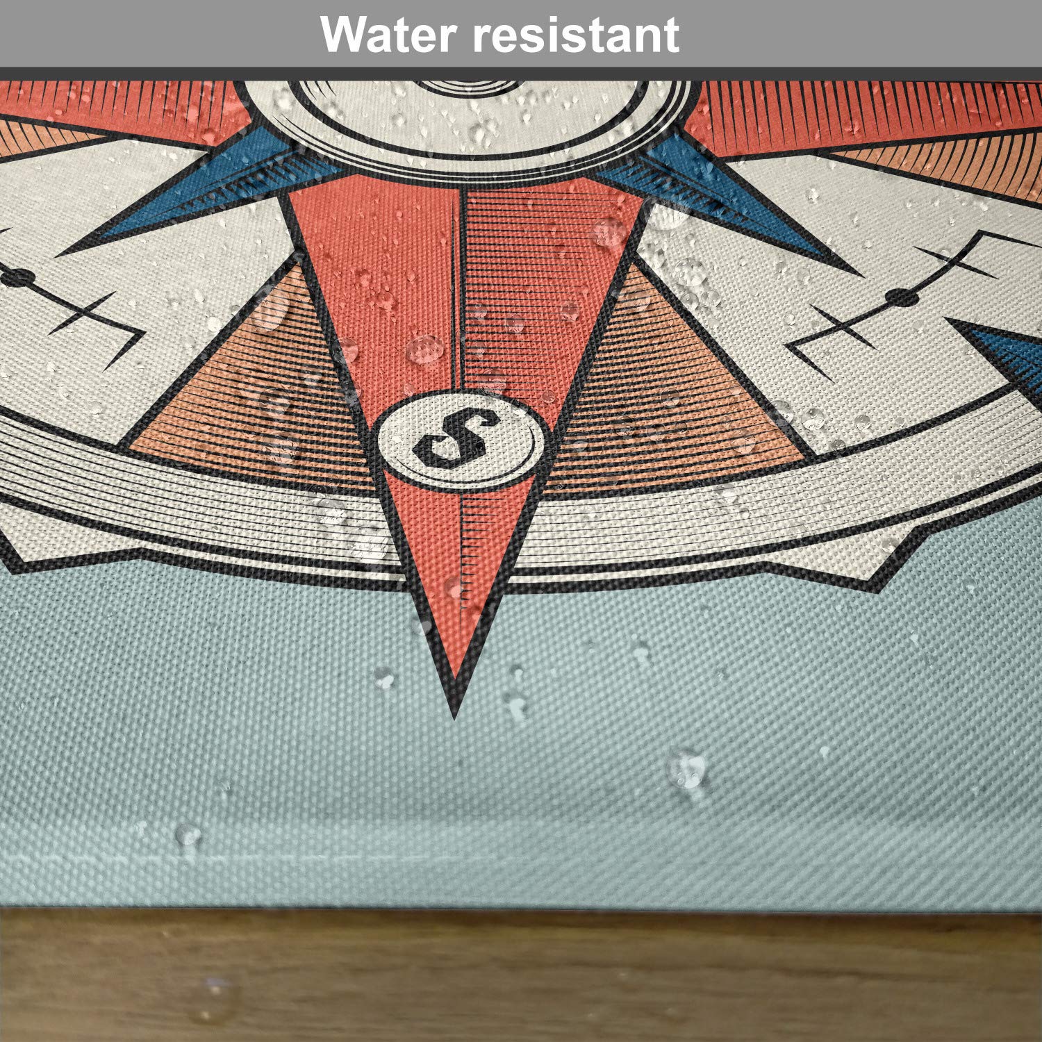 Ambesonne Compass Place Mats Set of 4 - Washable Fabric Placemats with Compass Illustration for Dining Room, Kitchen Table Decor in Turquoise, Pale Orange & Blue - Perfect for Travel-Themed Dinners, Outdoor Picnics and Nautical Home Decor