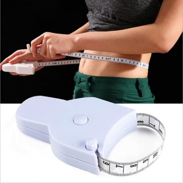 Automatic Telescopic Body Measuring Tape with Lock Pin & Push Button - 60 Inch (150cm) for Tailoring, Sewing & Fitness Tracking | MeeTo