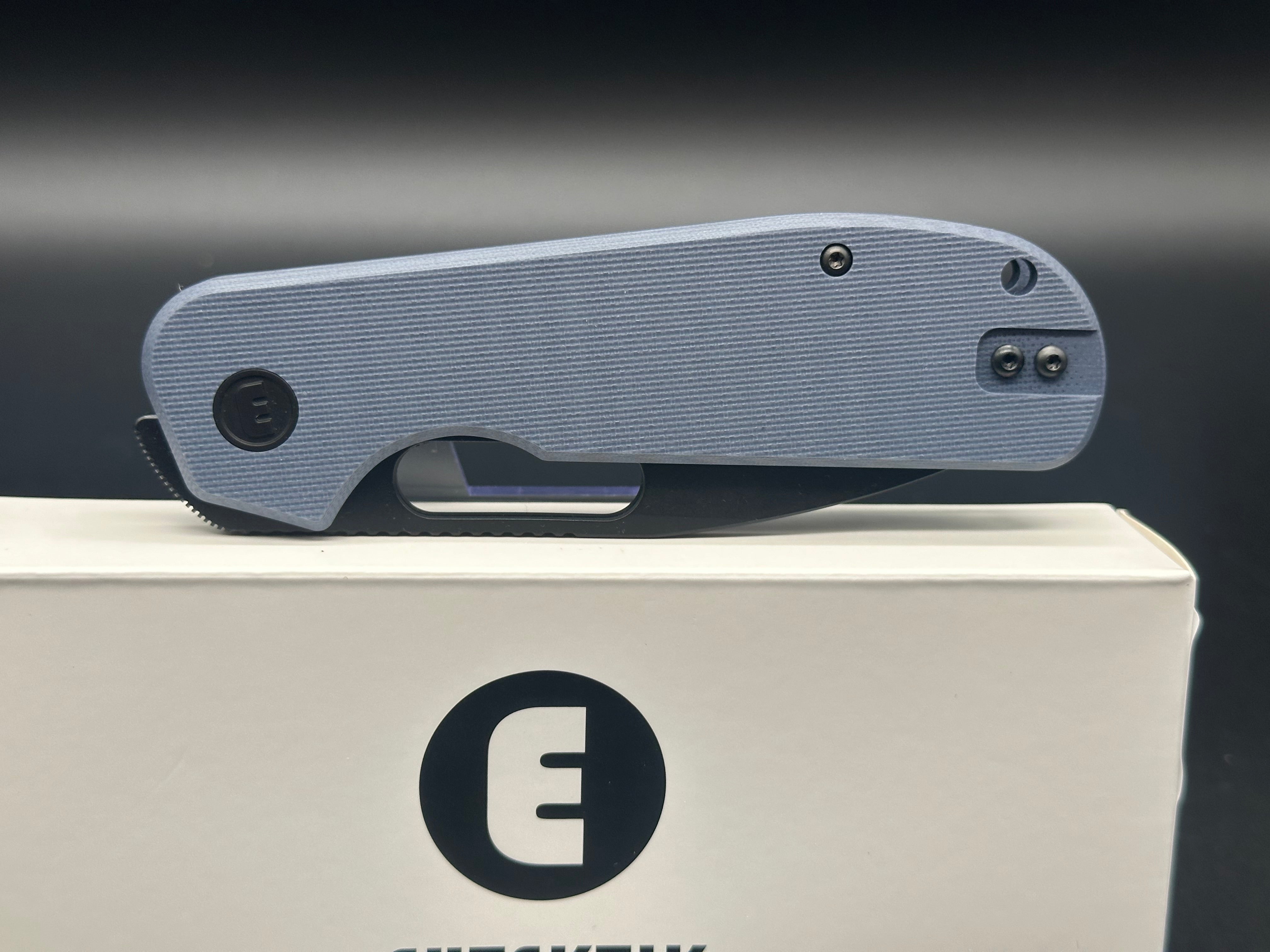 Eutektik EFD Blue Denim BlackWashed Folding Knife with LTK Koozie, Patch & Sticker - Perfect for Camping, Hiking and Outdoor Adventures