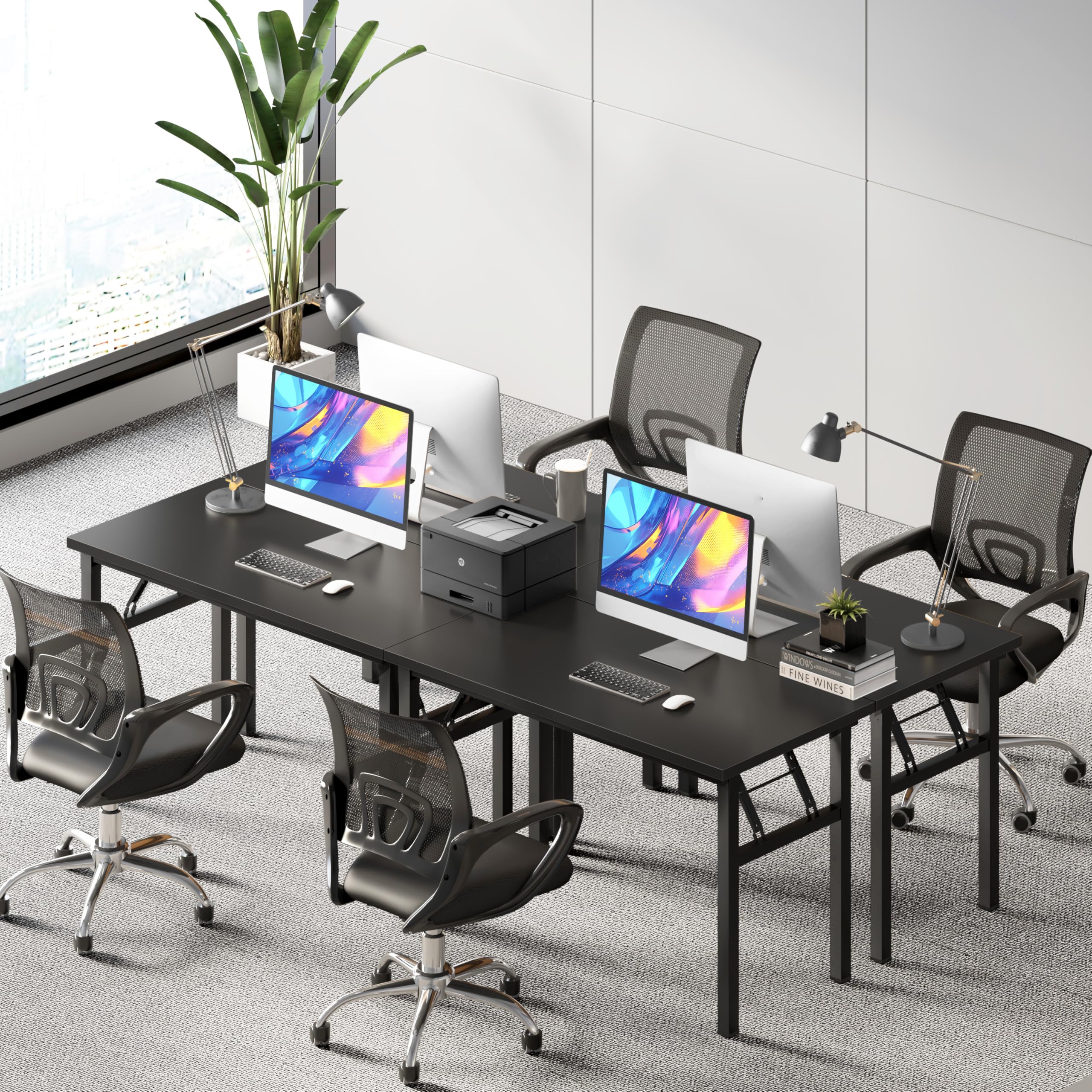47 Inch No Assembly Folding Computer Desk - BIFMA Certified Home Office Desk for Workstation, Perfect for Teens, Office & Home Use - Ideal for Small Spaces & Remote Work