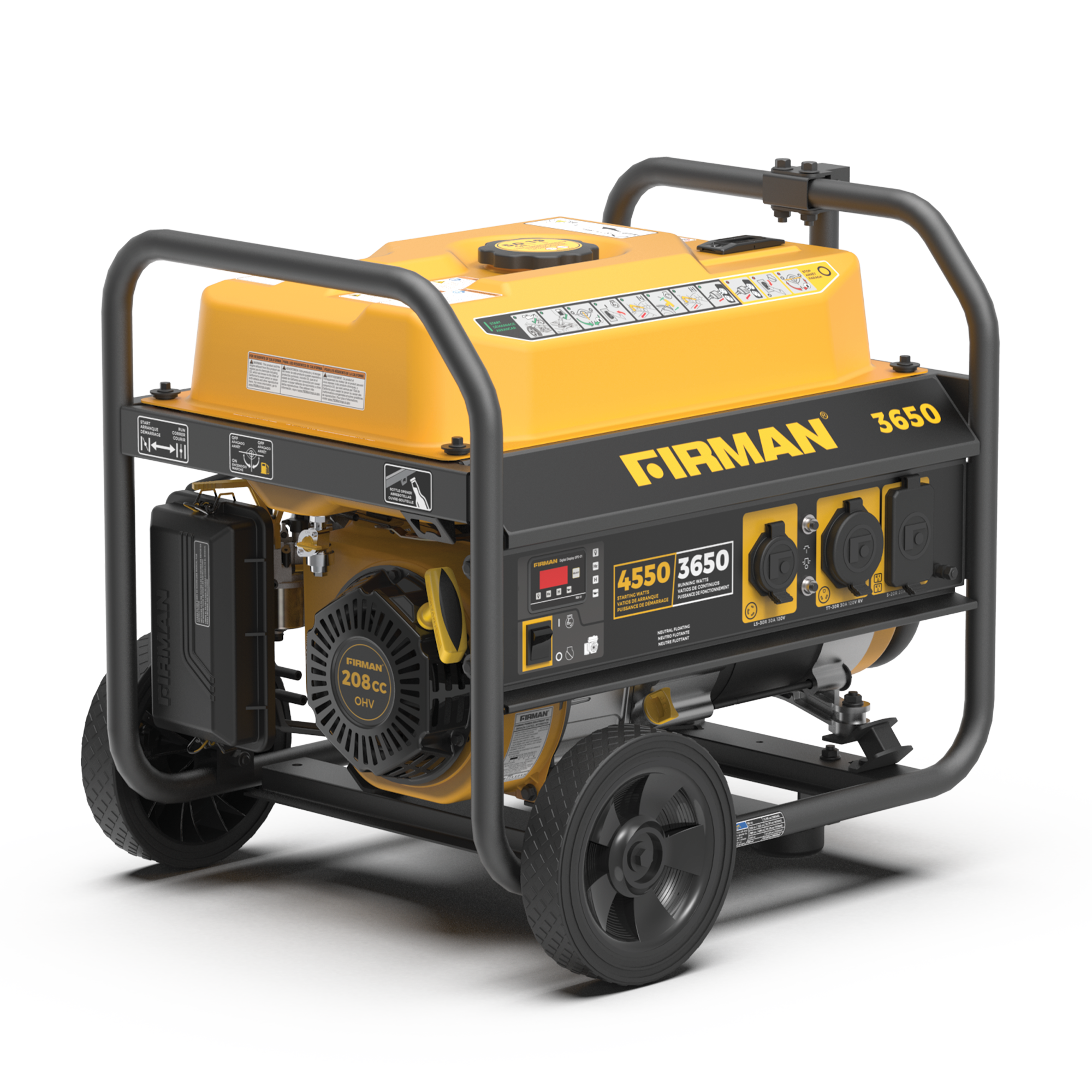 4550W Portable Gas Generator with Recoil Start - 120V Power Supply for Camping, Emergencies & Outdoor Activities