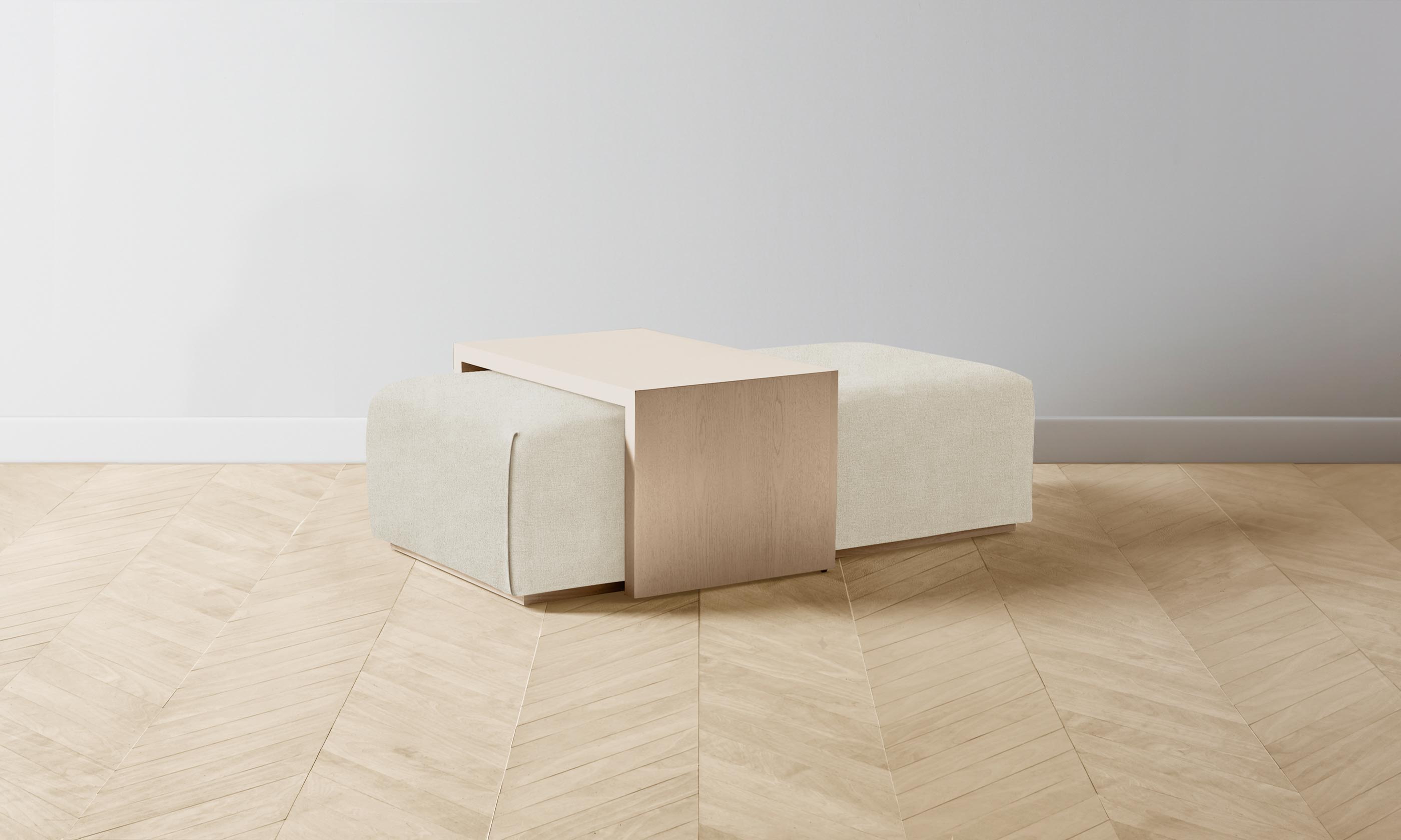 The Bowery Ottoman - Performance Mélange Weave Shell - Modern Living Room & Bedroom Accent Furniture for Home Decor