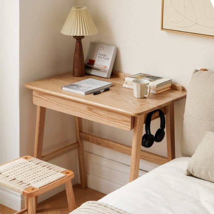 Solid Oak Wood Office Desk - Modern Console Table for Home & Office - Perfect for Workspaces, Living Rooms & Entryways