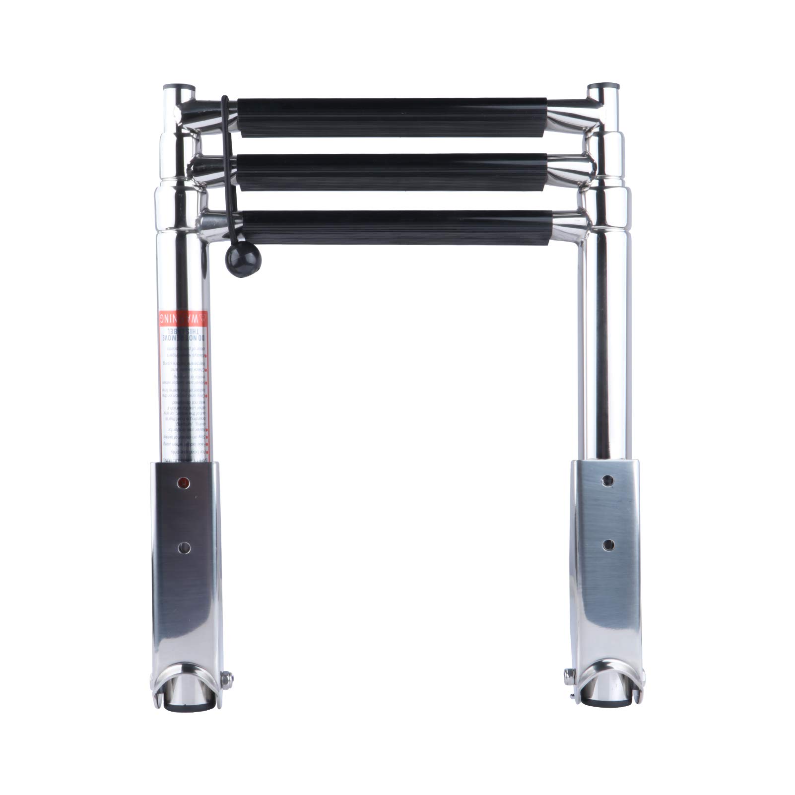 3 Step Boat Ladder - 304 Stainless Steel Telescoping Folding Pontoon Boat Ladder | Dock & Swim Ladder for Marine Boat, Yacht | Perfect for Swimming, Boarding & Water Sports