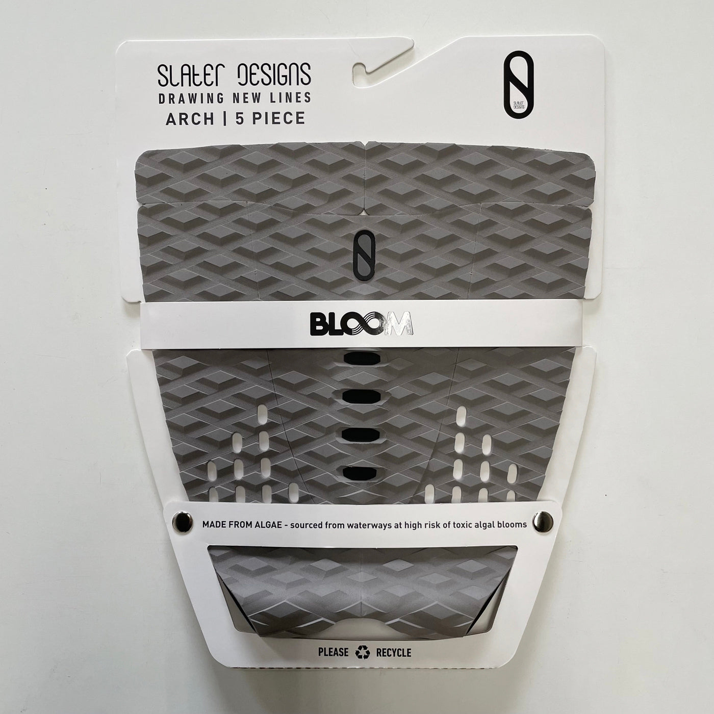 Slater Designs 5-Piece Arch Grey Deck Pads for Surfboards - Non-Slip Traction for Enhanced Grip & Control While Surfing