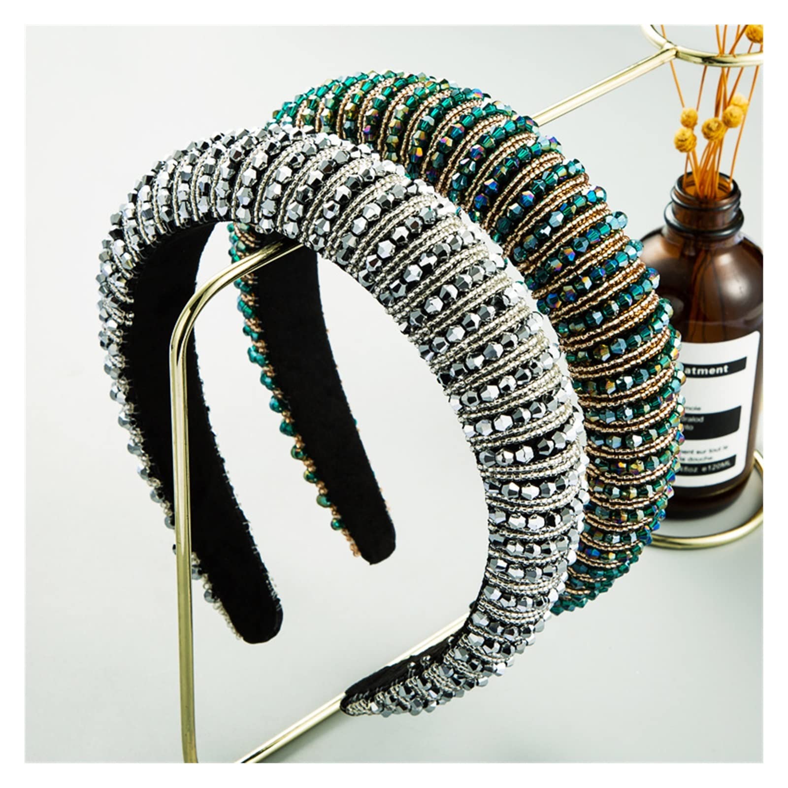 EBSBAG Full Diamond Braided Headband for Women - Fashion Hair Accessories & Headpiece (Black Coffee) - Perfect for Weddings, Parties & Everyday Style