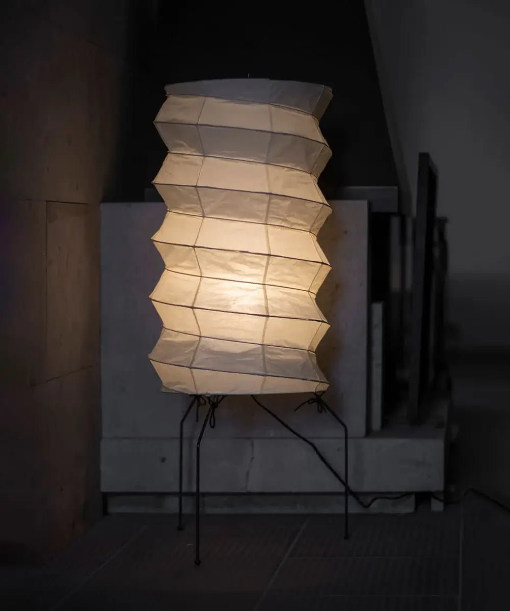 Origami Floor Lamp - Modern Japanese Paper Light for Living Room, Bedroom & Office - Handcrafted Folded Design with Warm Ambient Lighting