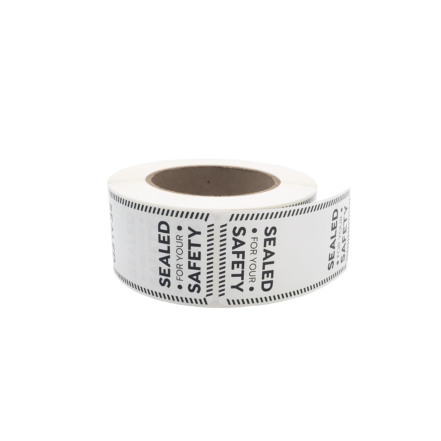 Tamper Evident Food Safety Labels - 500 Count Roll, Black & White for Restaurant, Catering & Retail Use | Secure Sealing for Food Containers & Packaging
