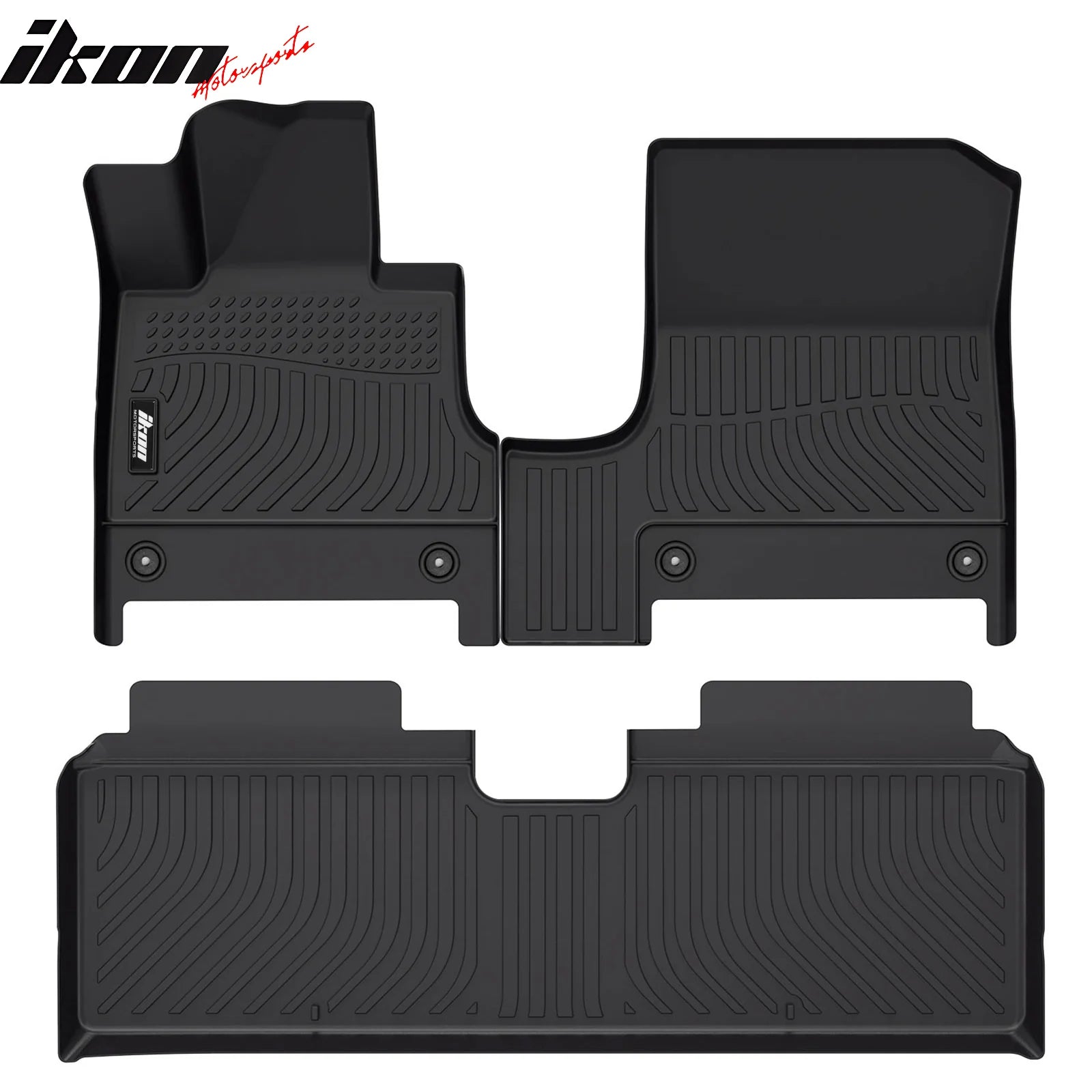 IKON All-Weather 3D TPE Floor Mats for 2023-2025 Genesis GV60 - Custom Fit Front & Rear Seat Protection (4-Piece Set, Black) - Durable TPE Thermo Plastic Elastomer Car Mats for Daily Commuting & Family Road Trips