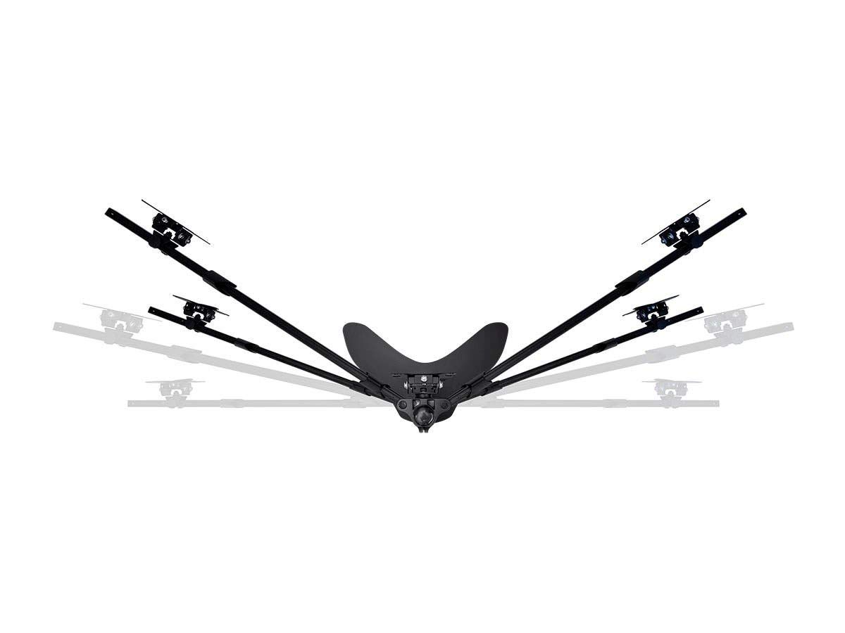 Monoprice Hex 6 Monitor Stand - Adjustable Free Standing Desk Mount for 15-30 Inch Screens, Holds 22lbs per Monitor (Black) - Perfect for Multi-Screen Gaming, Office Workstations & Trading Setups