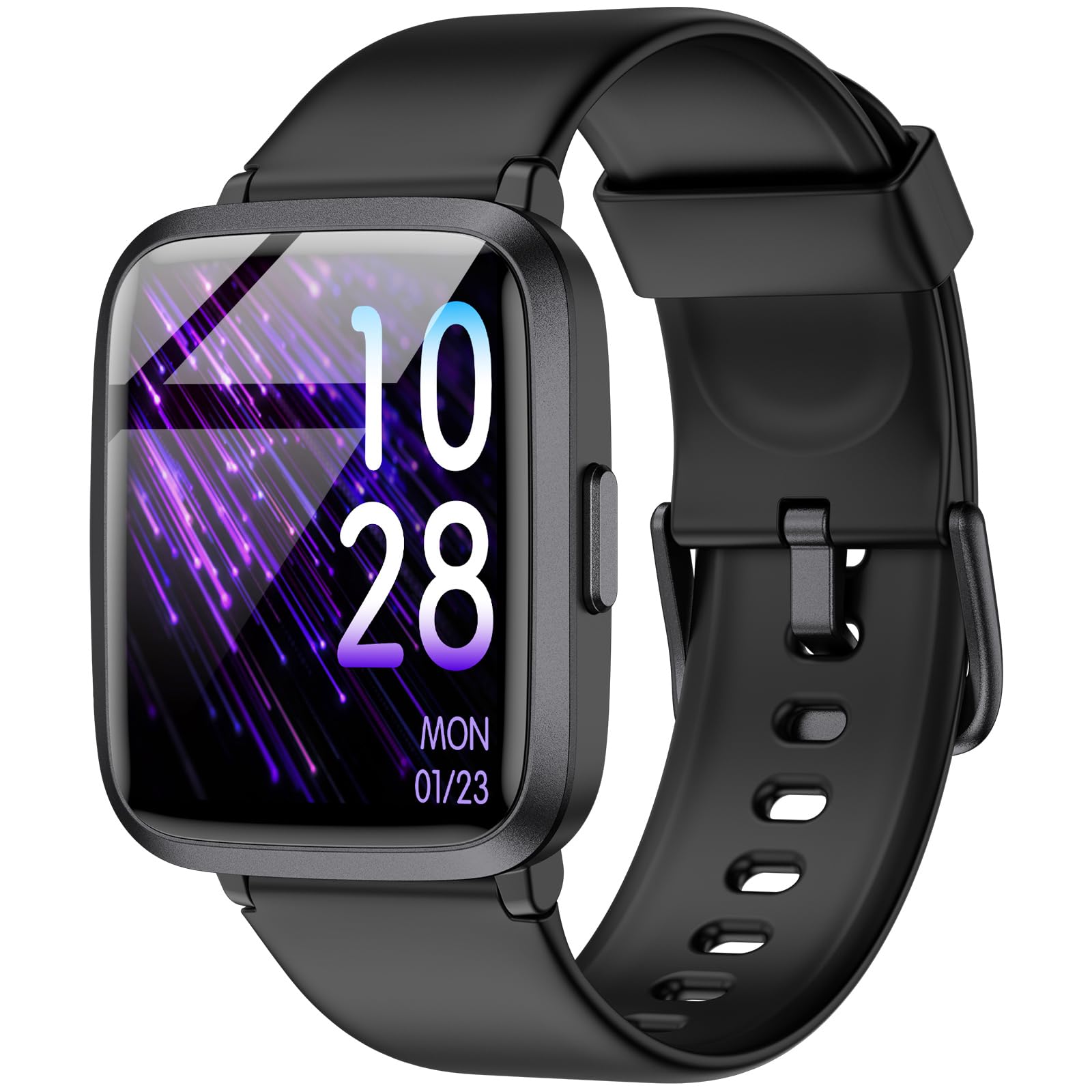 Stiive Fitness Tracker Smart Watch for Men & Women - Heart Rate Monitor, Pedometer, Sleep Tracker, 50m Waterproof Step Counter, iOS Android Compatible for Running, Swimming & Daily Activity Tracking