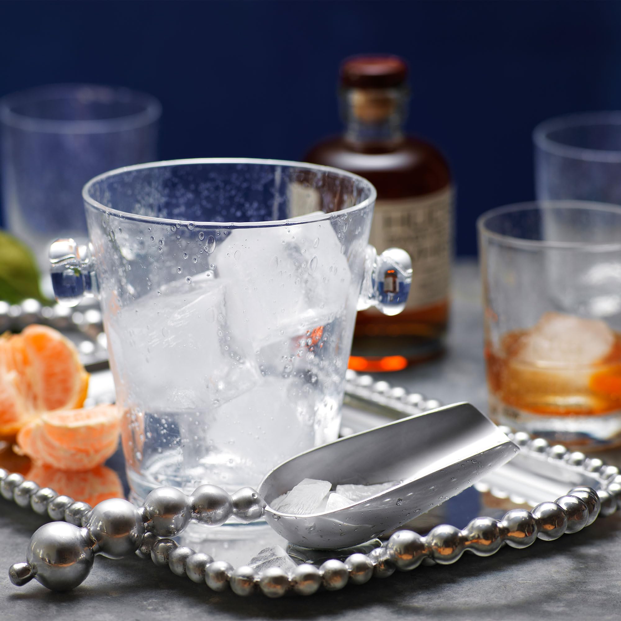 MARIPOSA Bellini Small Clear Ice Bucket - Elegant Cocktail & Champagne Chiller for Parties, Weddings, and Home Bar Accessories