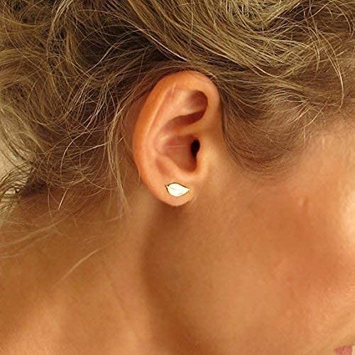 14K Gold Filled Leaf Stud Earrings - Delicate Autumn Leaf Post Earrings for Women, Minimalist Gold Jewelry, Everyday Wear, Birthday Gift for Her | Perfect for Fall Outfits, Office Wear & Special Occasions